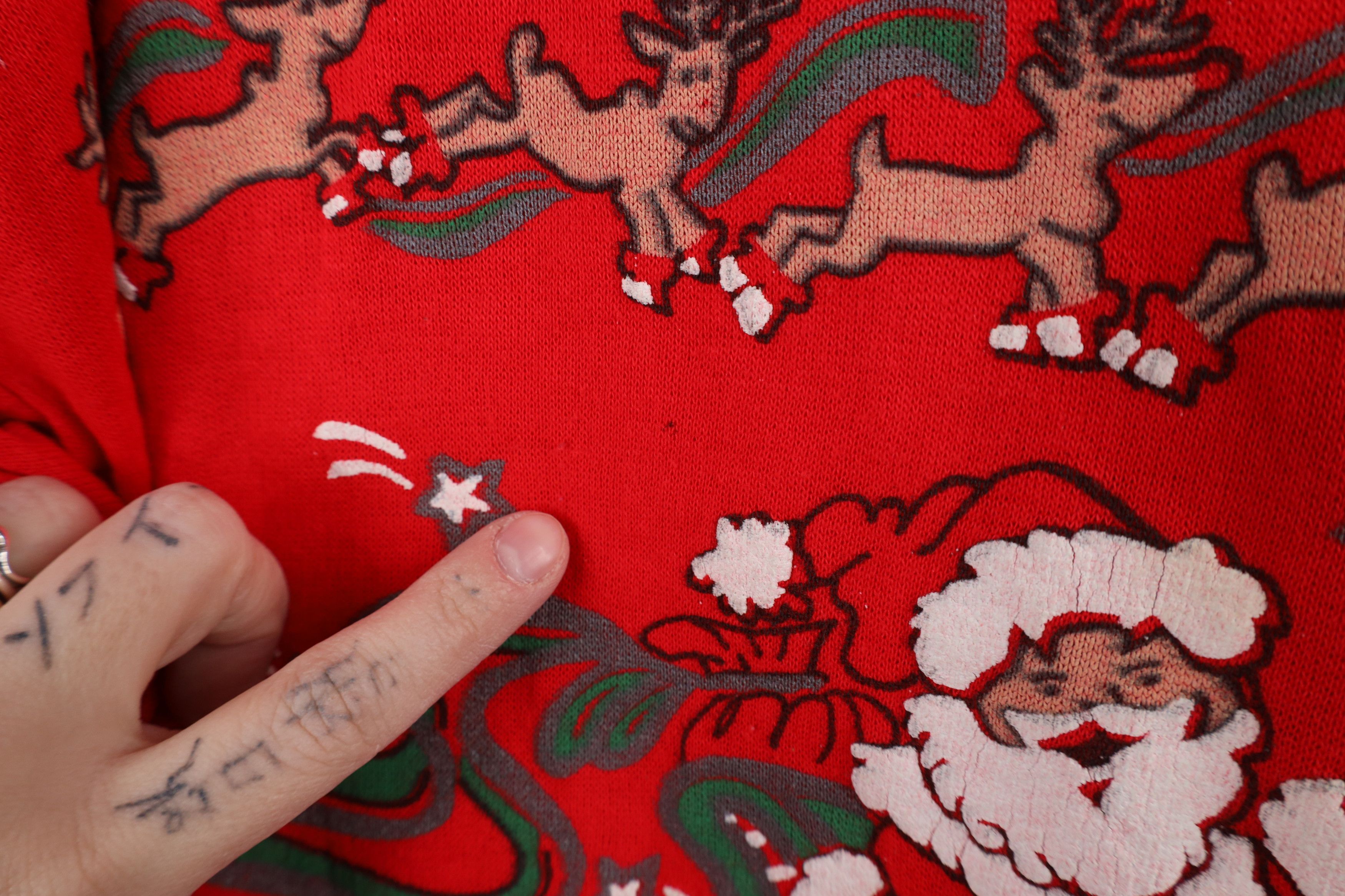 Vintage Vintage 90s Christmas Santa All Over Print Sweatshirt USA Size L / US 10 / IT 46 - 6 Thumbnail