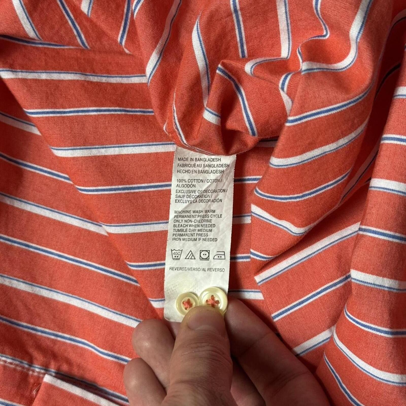 Izod IZOD striped button down shirt large red white cotton Size US L / EU 52-54 / 3 - 6 Thumbnail