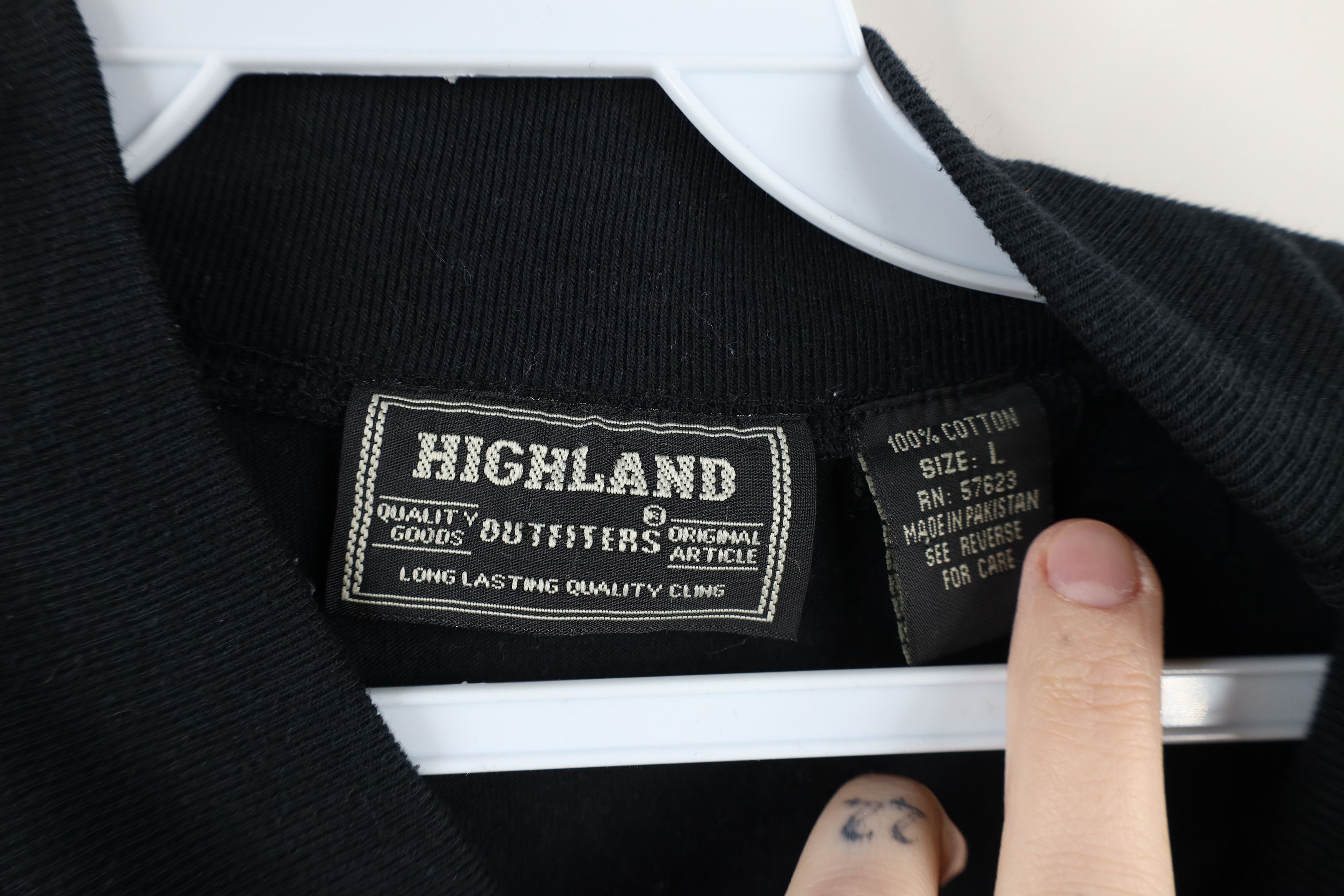 Vintage Vintage 90s Streetwear Mock Neck Long Sleeve T-Shirt Black Size US L / EU 52-54 / 3 - 4 Thumbnail