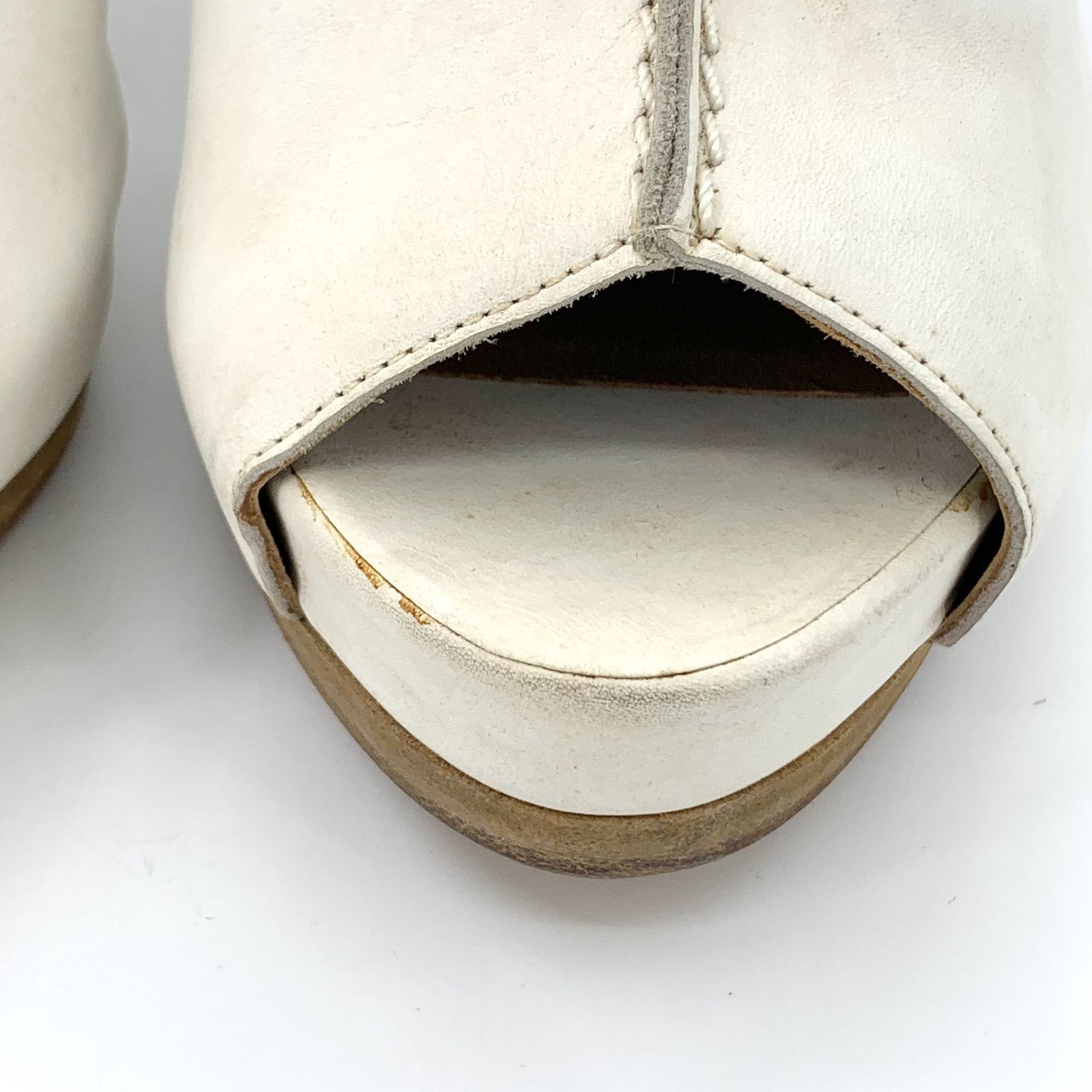 Hermes Hermès White Leather Open-Toe Strappy High Heel Sandals (Siz Size US 8 / IT 38 - 7 Thumbnail
