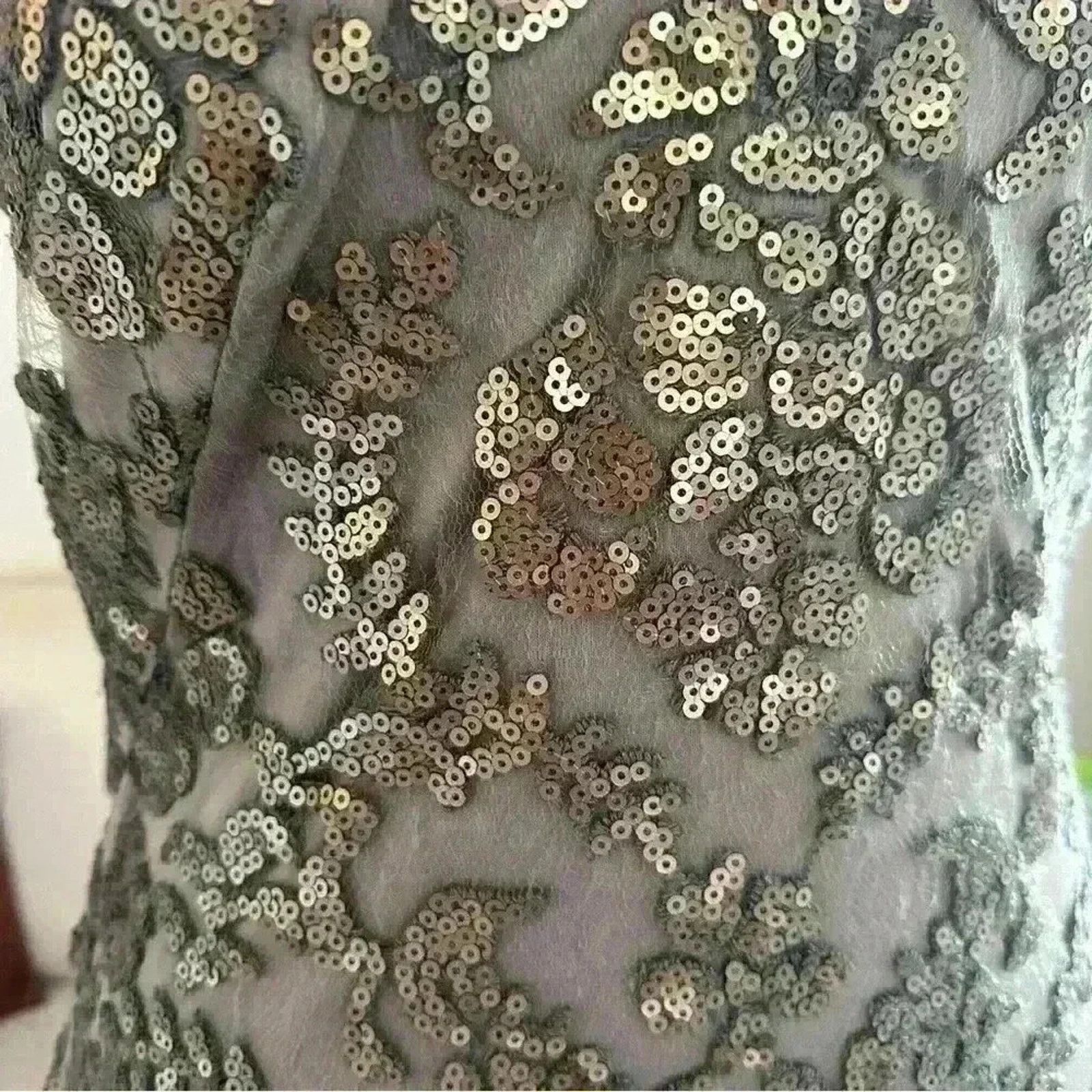 Tadashi Shoji NWT TADASHI SHOJI Paillette Embroidered Lace Dress Sz. 6 Size M / US 6-8 / IT 42-44 - 7 Thumbnail