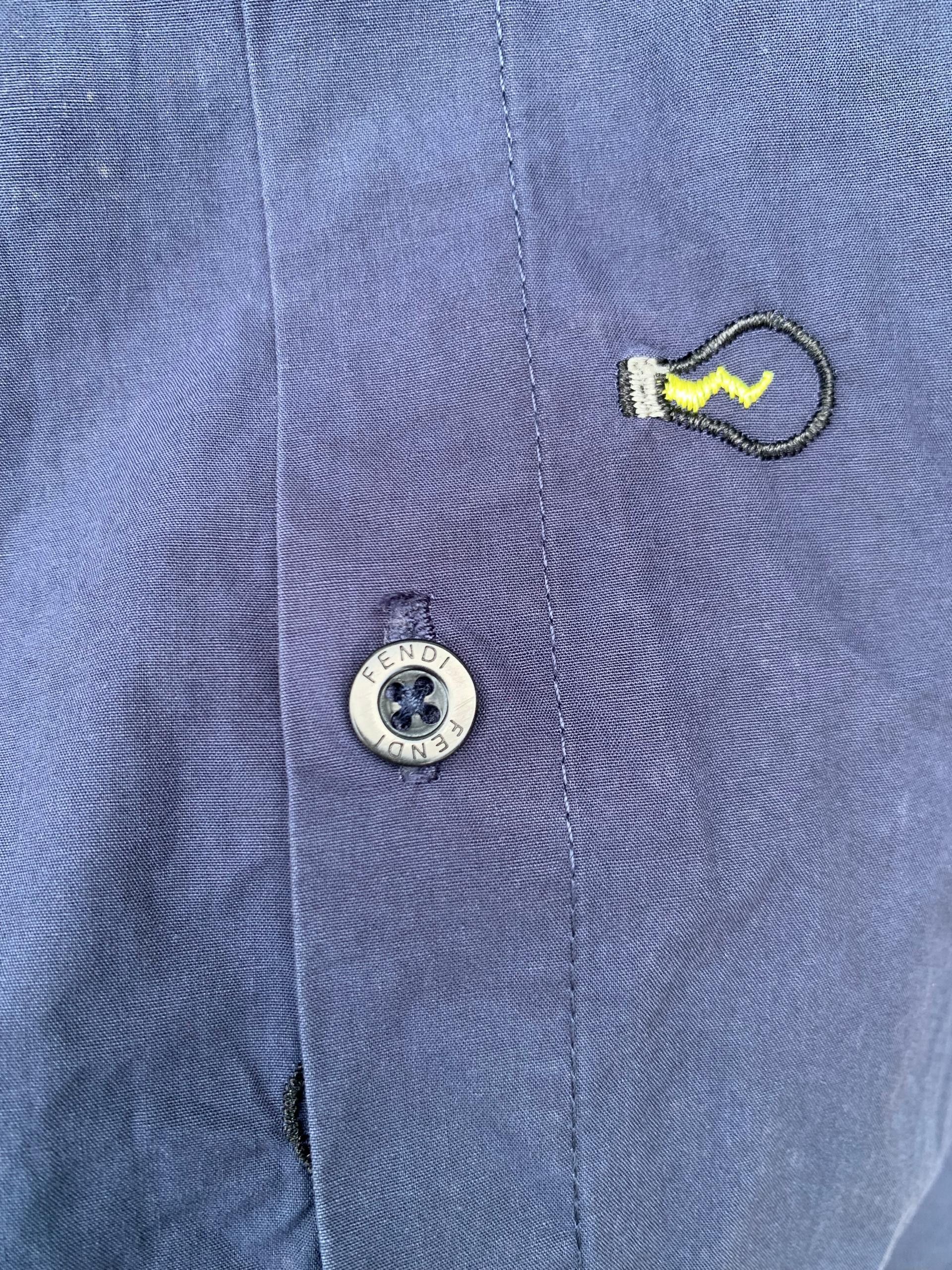 Fendi Fendi Blue Button Shirt Size US L / EU 52-54 / 3 - 7 Thumbnail