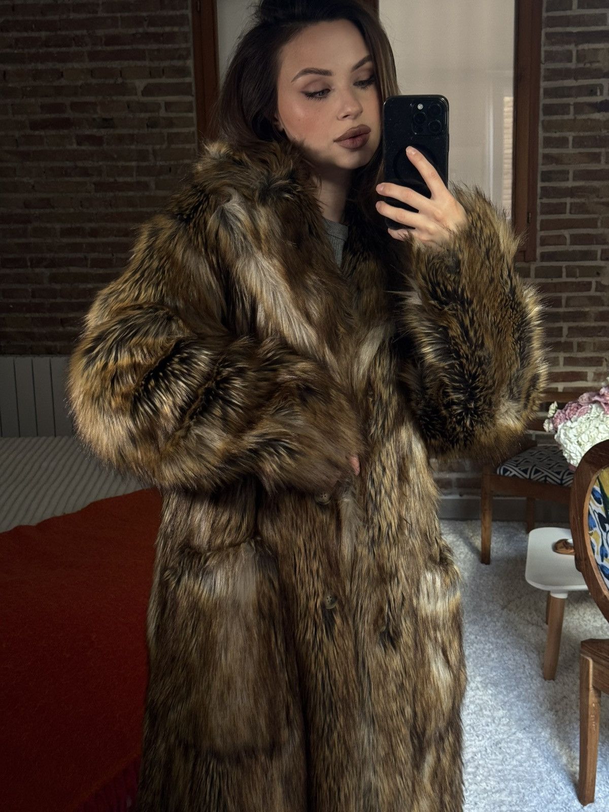 Frankie Shop The Frankie Shop Rella Faux Fur Coat Camel Size S / US 4 / IT 40 - 6 Thumbnail
