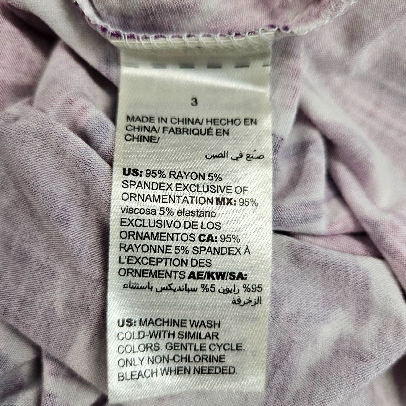 Vintage Chicos Womens Tunic Printed Sz XL Pink Purple Asymmetrical Hem Rayon Blend Size XL / US 12-14 / IT 48-50 - 6 Thumbnail