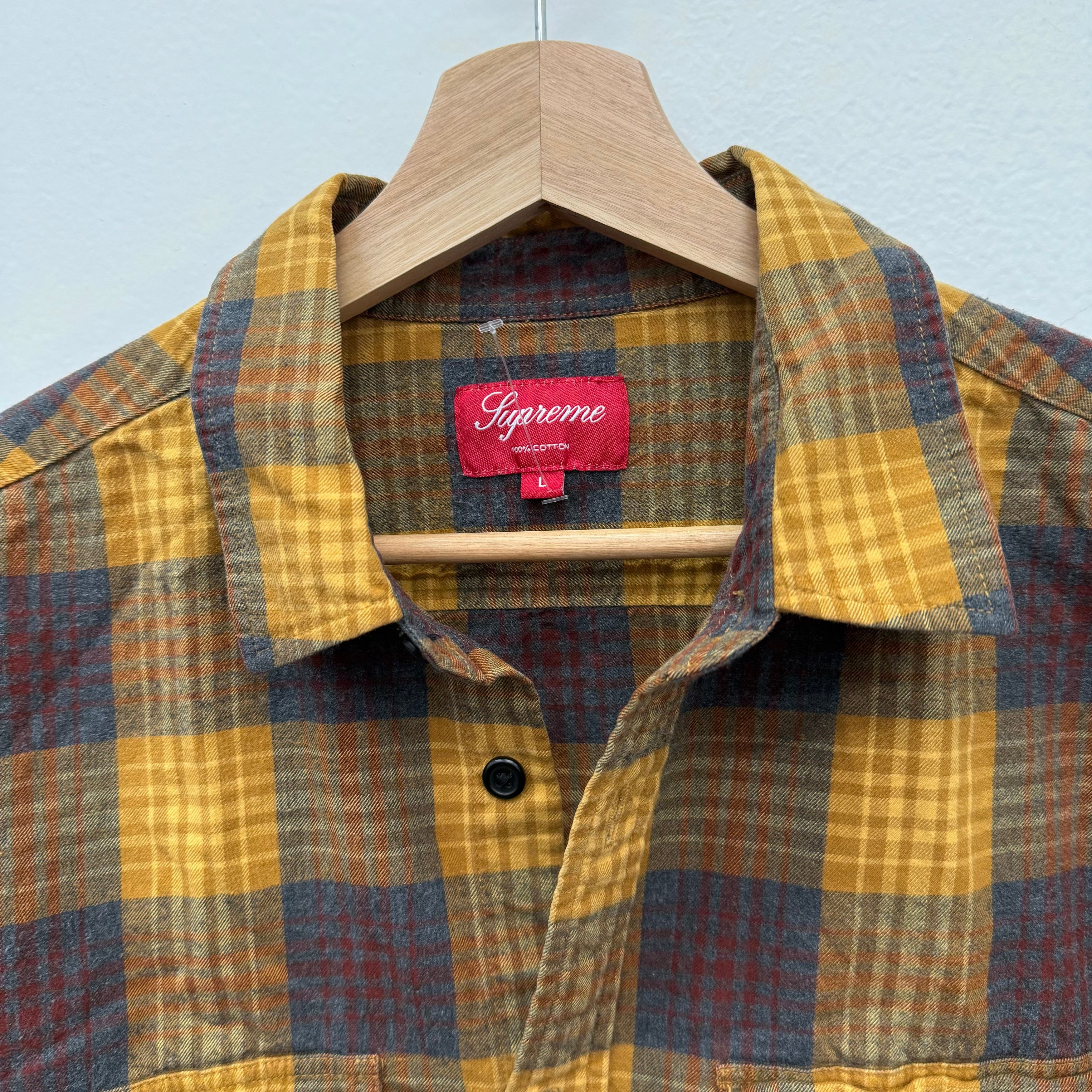 Supreme Supreme Flannel Longsleeve Shirt Yellow - Size L Size US L / EU 52-54 / 3 - 3 Thumbnail