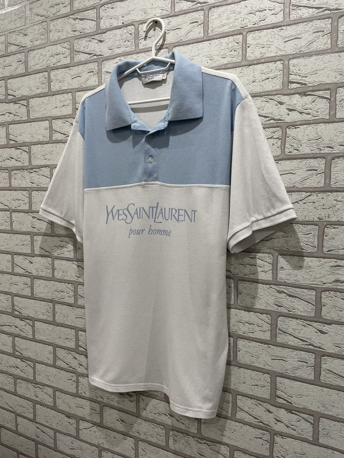 Yves Saint Laurent YSL Yves Saint Laurent Big Logo Polo T Shirt Tee Size US XL / EU 56 / 4 - 2 Thumbnail