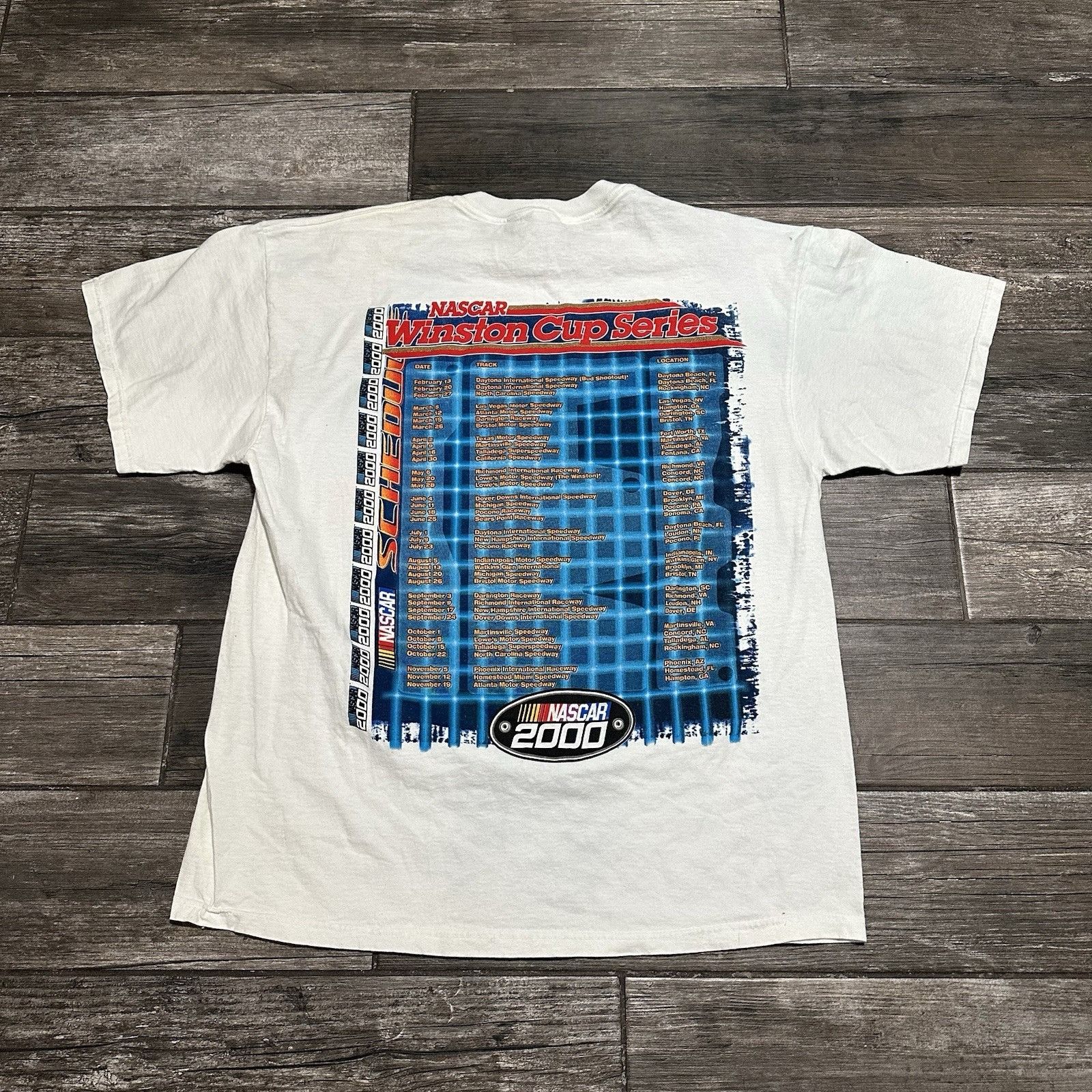 NASCAR VTG 2000 NASCAR WINSTON CUP SERIES WHITE RACING T-SHIRT SZ X Size US XL / EU 56 / 4 - 3 Thumbnail