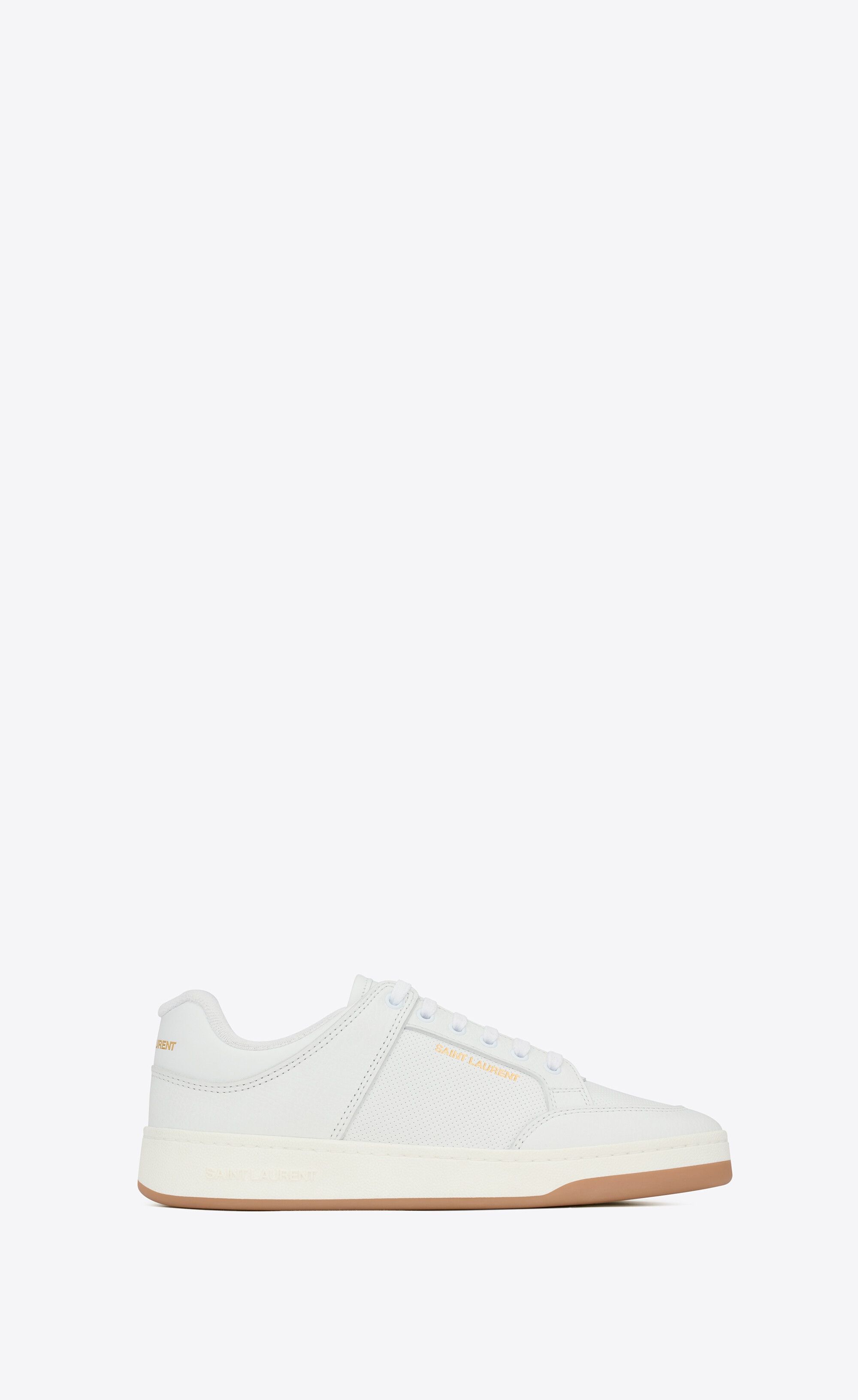 Saint Laurent Paris oc11z1125 SL/61 Sneakers in Perforated Leather in White Size US 13 / EU 46 - 3 Thumbnail