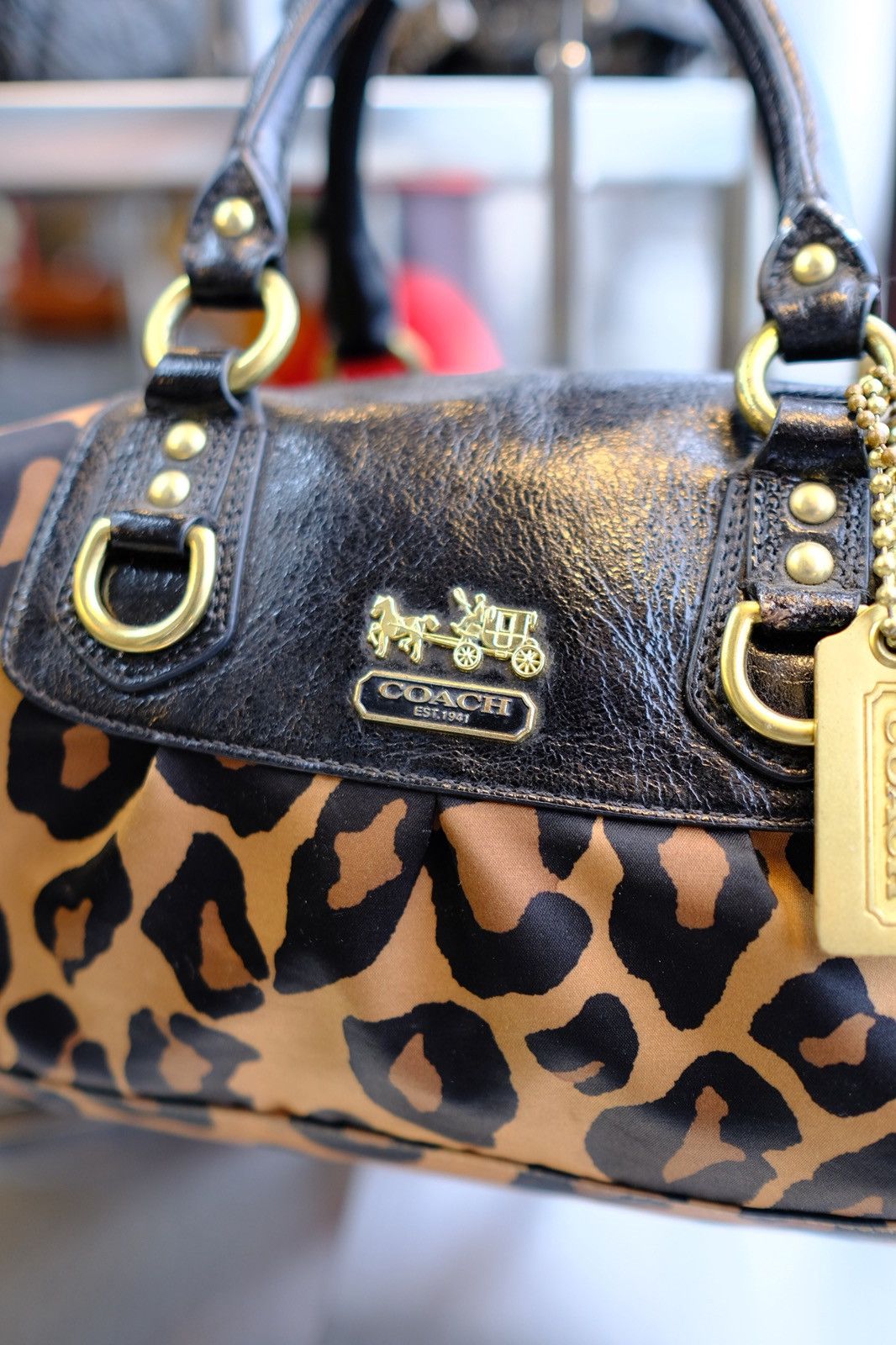 Coach Coach Madison Ocelot Leopard Stachel Hand Bag Size ONE SIZE - 4 Thumbnail