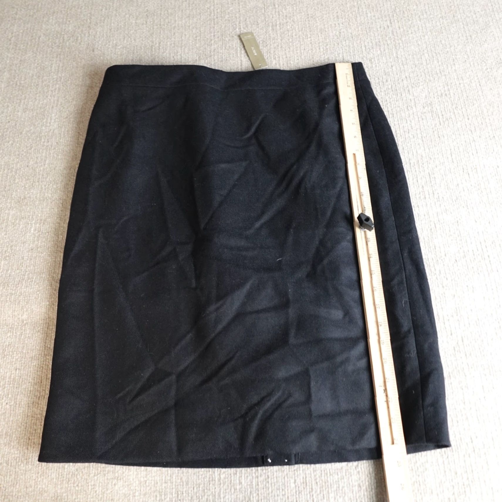 J.Crew J.Crew Skirt Womens 16 Black Solid Pencil No. 2 Double Serge Wool NEW 02676 Size 38" / US 16 / IT 52 - 3 Thumbnail