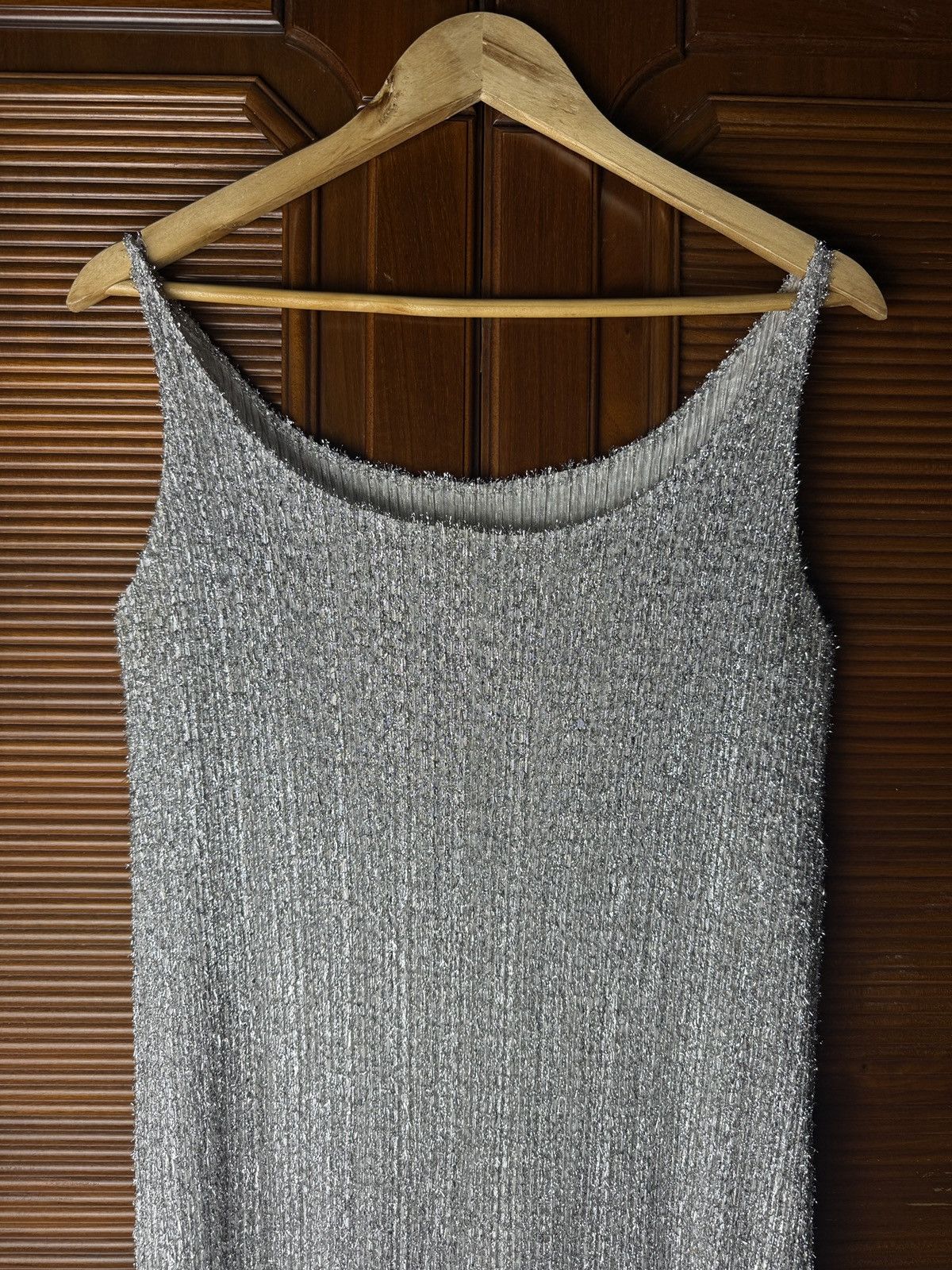 Issey Miyake Issey Miyake Metallic Sleeveless Midi Dress Size XS / US 0-2 / IT 36-38 - 4 Thumbnail