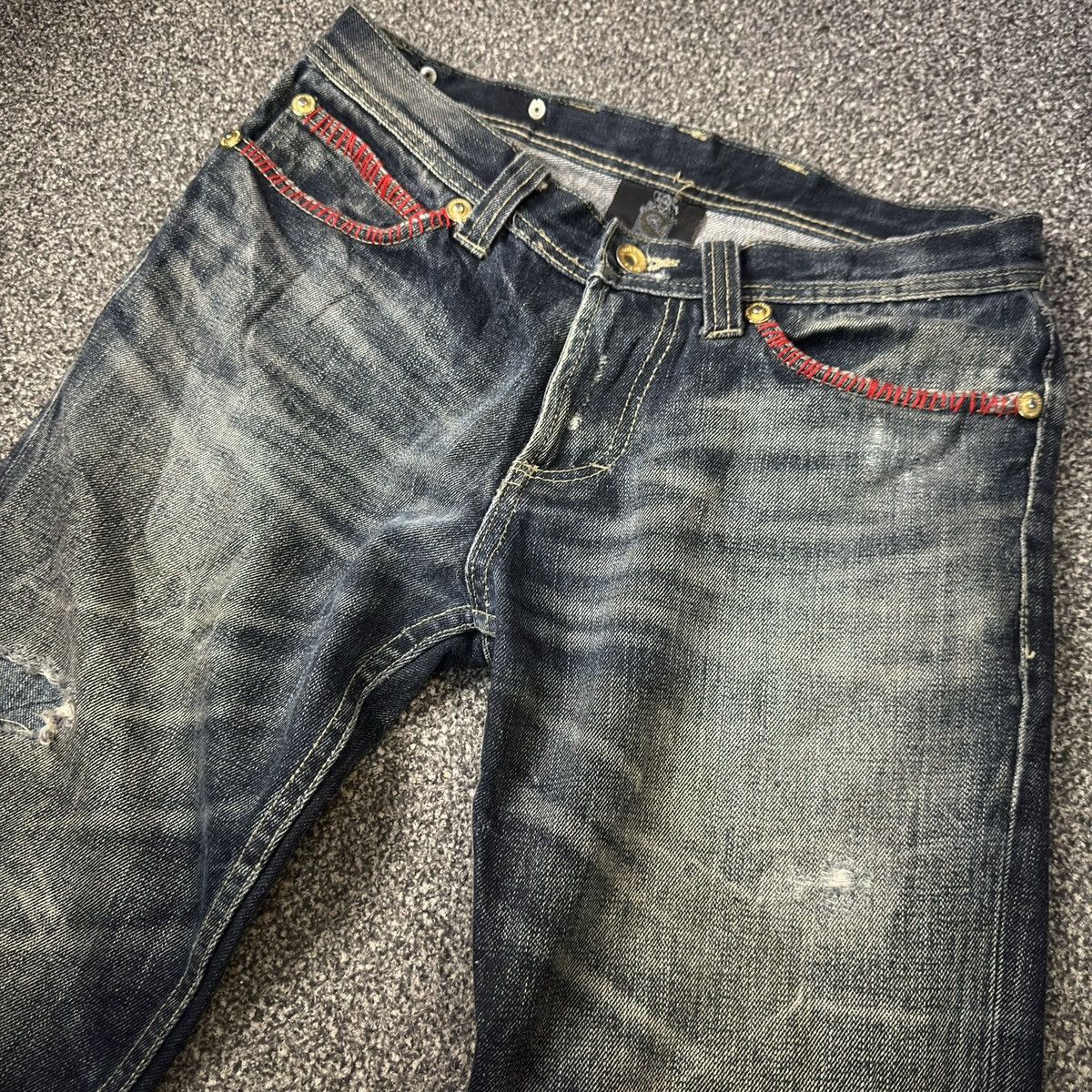 semanticdesign 90s Japanese Brand Semantic Design Distressed Studded Denim Size US 30 / EU 46 - 4 Thumbnail
