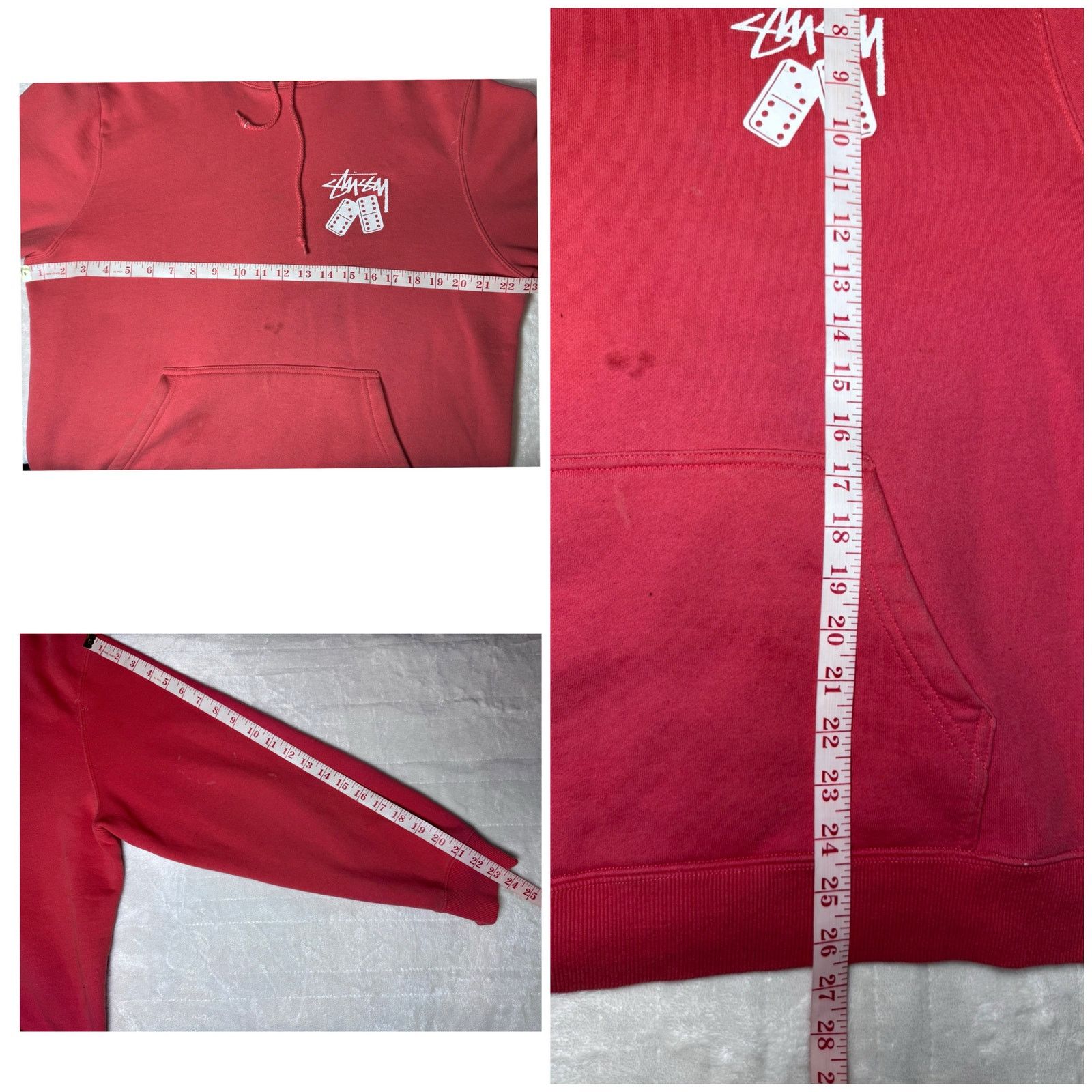 Stussy Stüssy Red Dice Domino Faded Logo Pullover Hoodie Size M Size US M / EU 48-50 / 2 - 8 Thumbnail