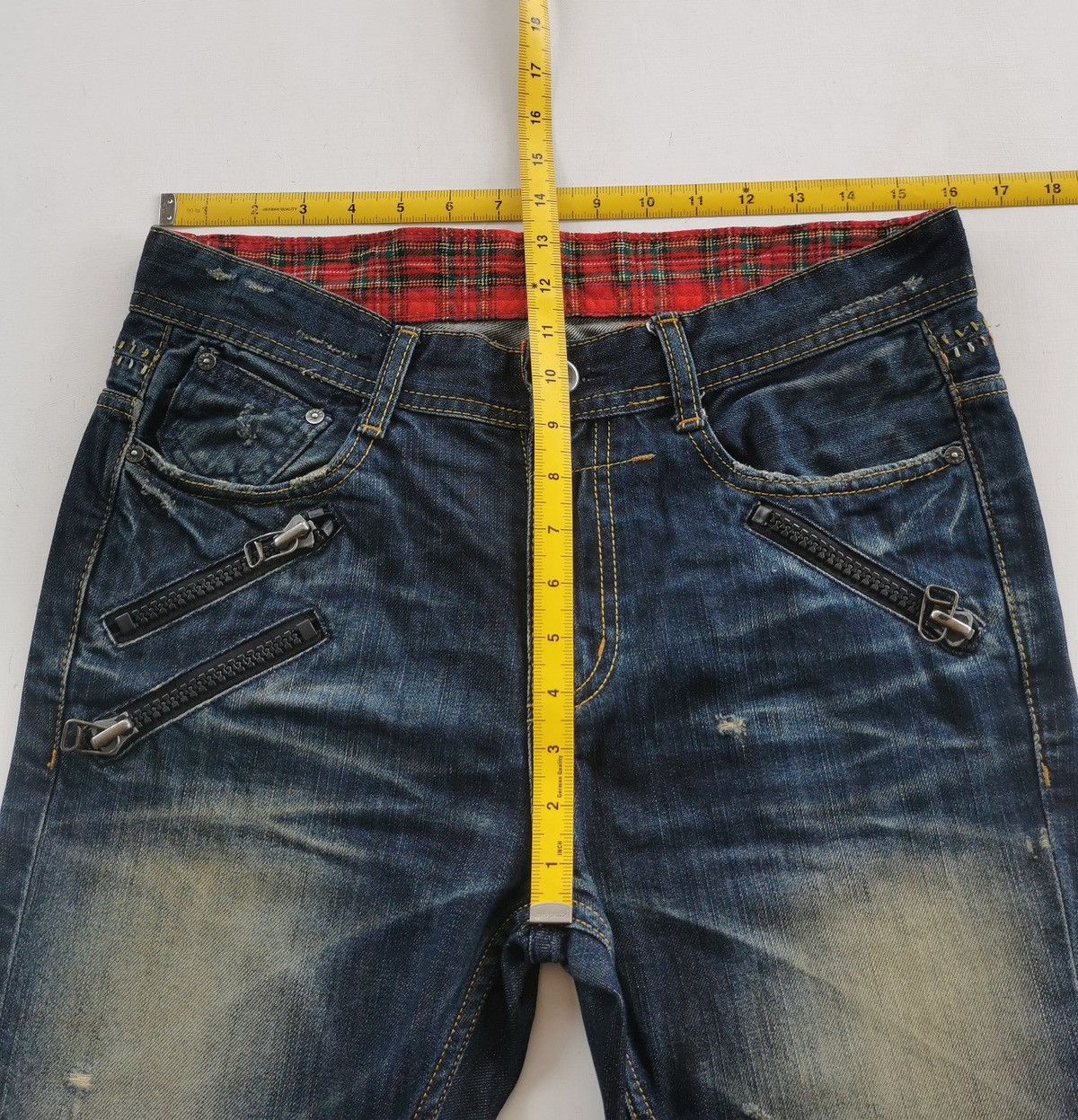 Japanese Brand Mudwash Zipper Digreen Mighty Denim Jeans Size US 32 / EU 48 - 10 Thumbnail