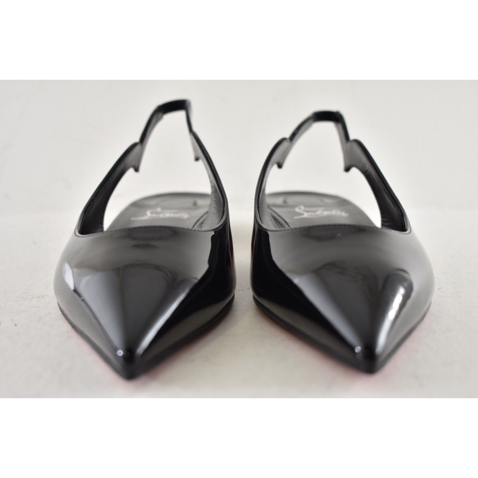 Christian Louboutin Hot Chickita Sling Flat Black Patent