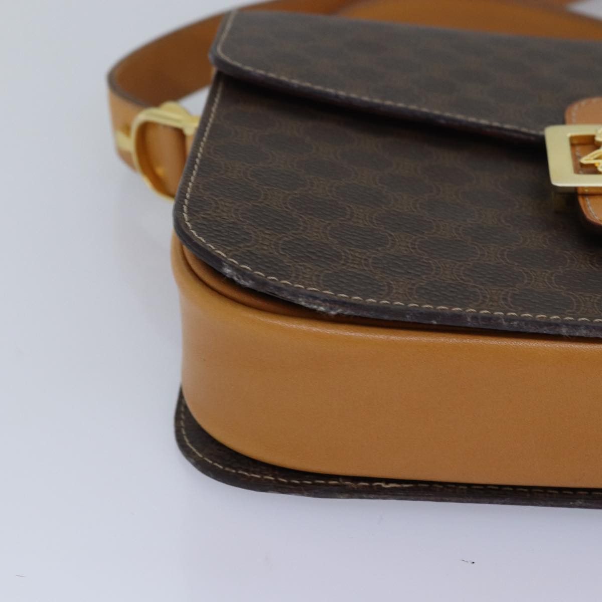 Celine CELINE Macadam Canvas Shoulder Bag Pvc Leather Brown Size ONE SIZE - 9 Thumbnail