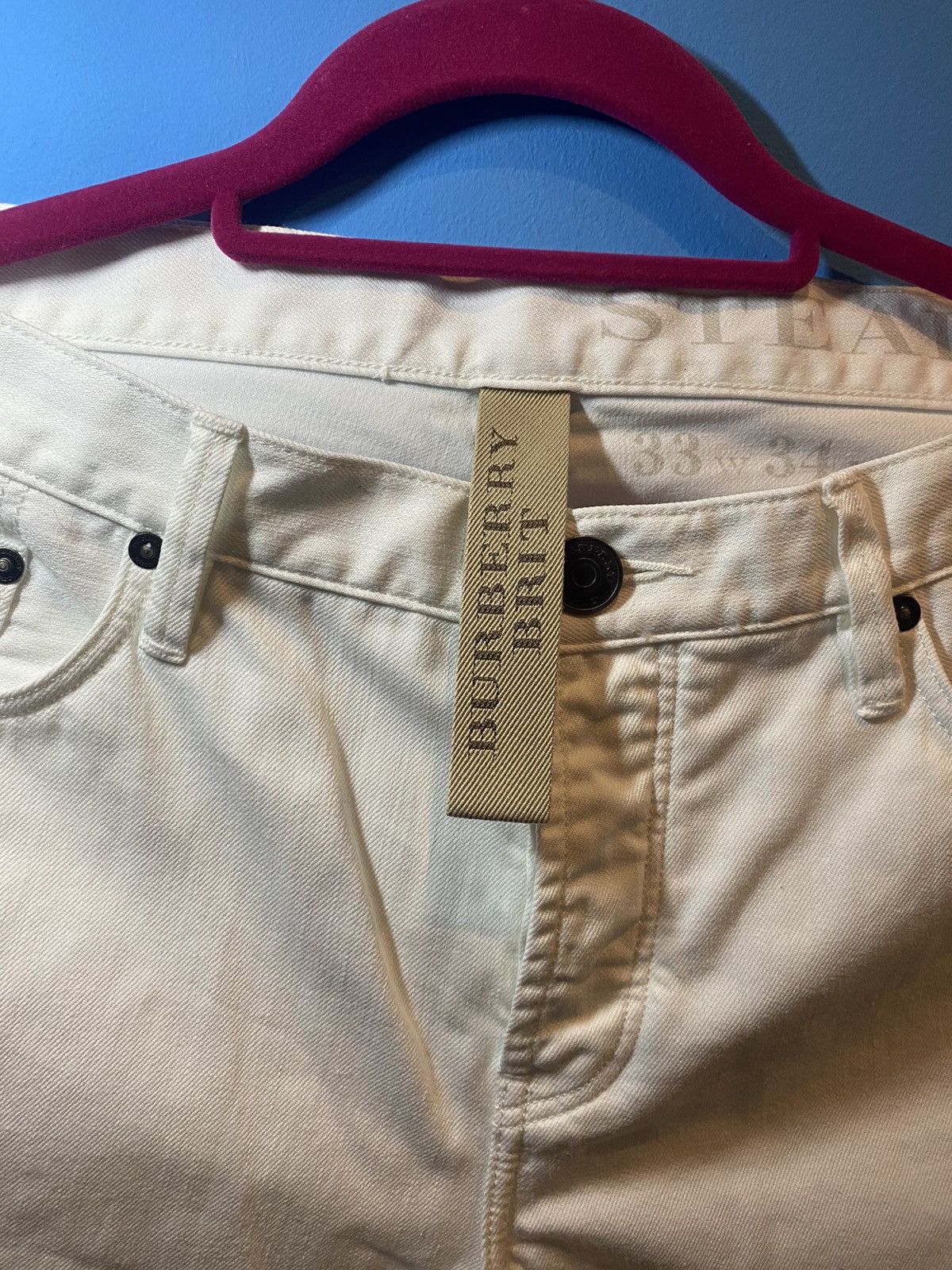 Burberry × Designer Burberry Brit White Pants 33x34 Size US 33 - 2 Thumbnail