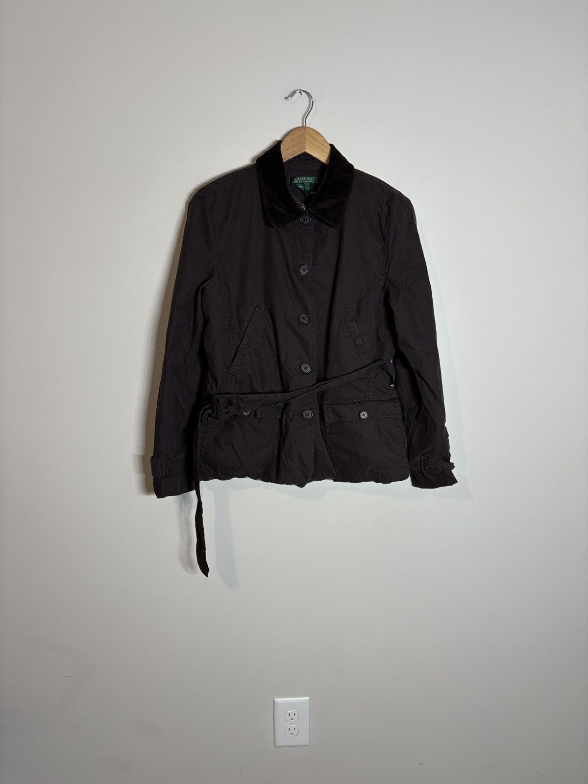 Lauren Ralph Lauren Lauren Ralph Lauren Corduroy Collar Belted Field Coat Large Size L / US 10 / IT 46 - 1 Thumbnail