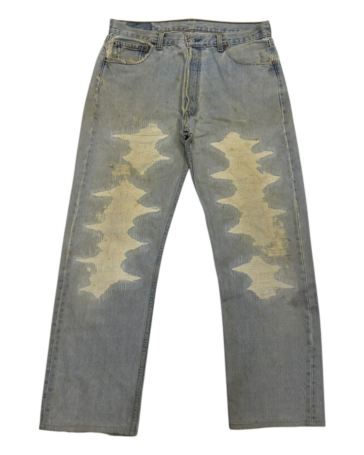 Levi's 🔥VINTAGE LEVIS 501 SICK DISTRESSED DENIM JEANS Size US 36 / EU 52 - 1 Thumbnail