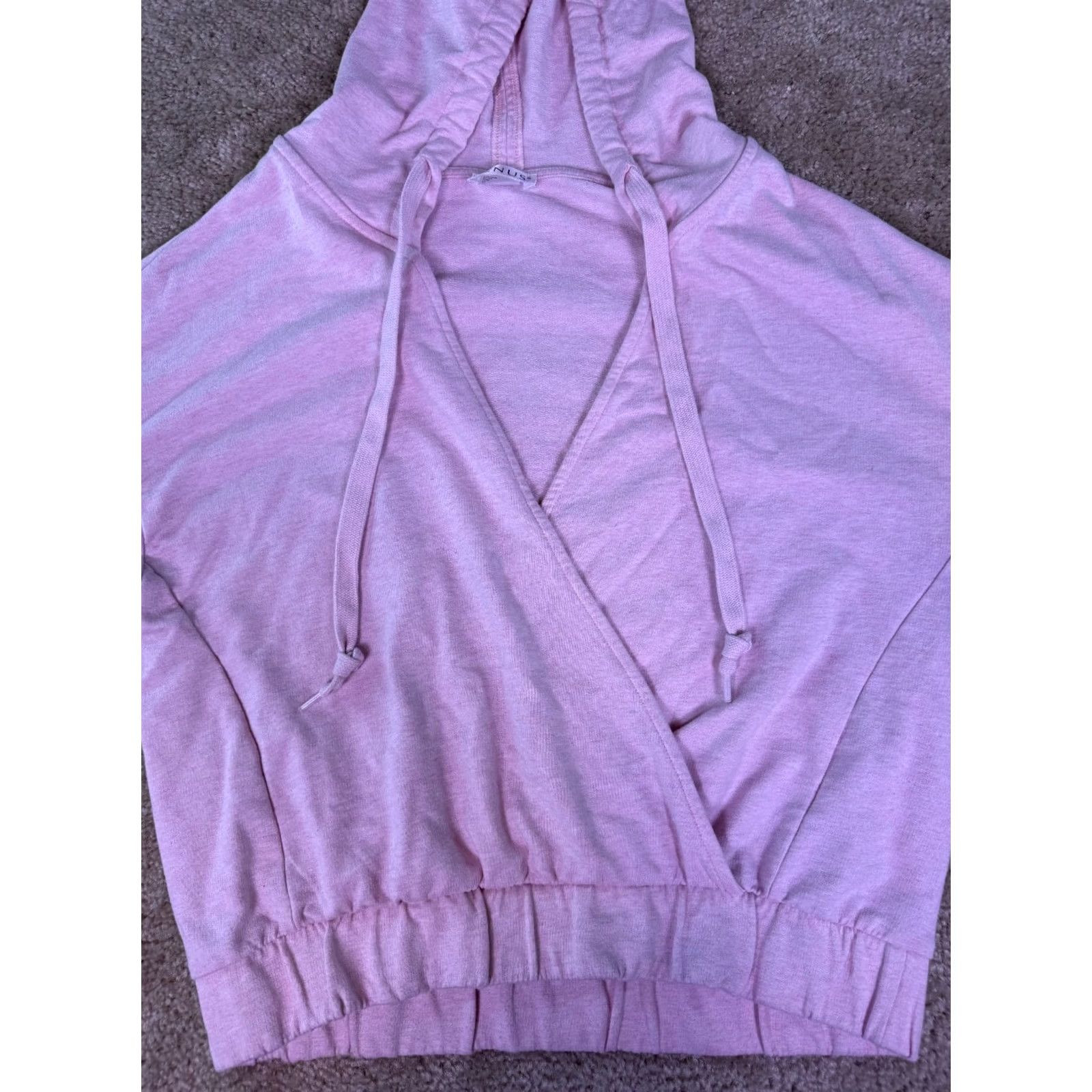 Venus Venus Hoodie Women's Medium Light Pink Drawstring Relaxed Pullover E560 Size M / US 6-8 / IT 42-44 - 4 Thumbnail