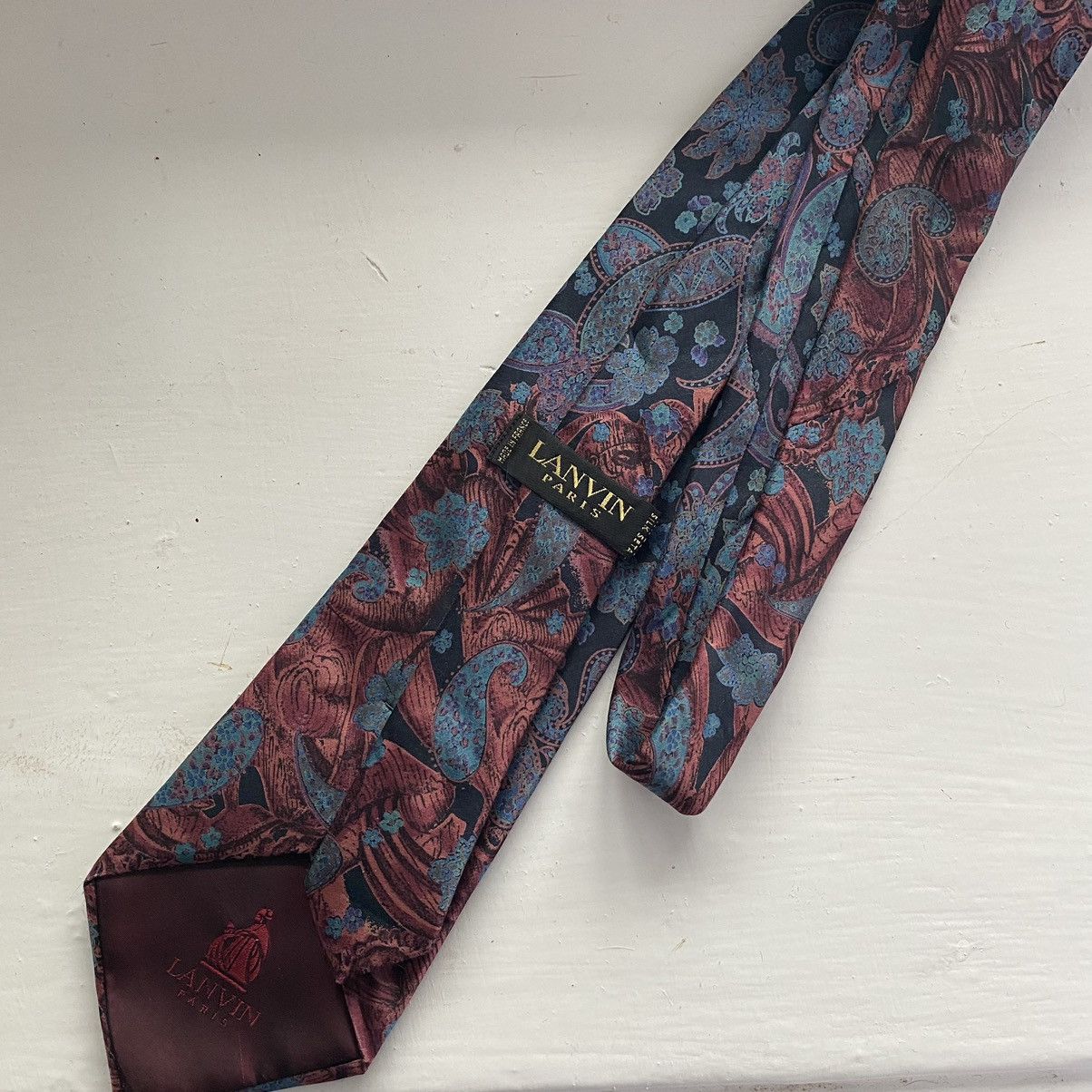 Lanvin Paris Silk Flowers Printed Tie