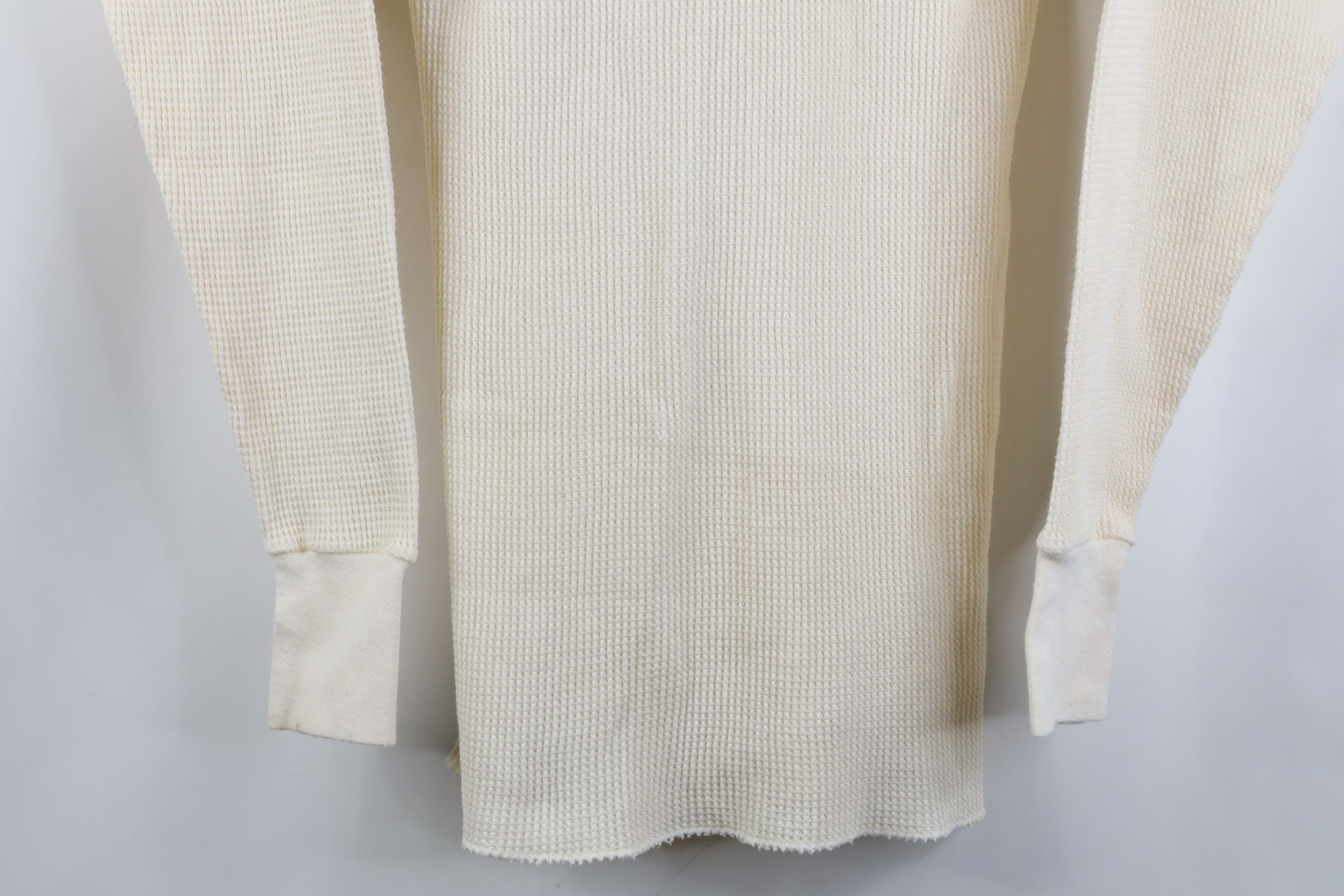 Vintage Vintage 70s Streetwear Thermal Waffle Knit T-Shirt Cream USA Size US M / EU 48-50 / 2 - 3 Thumbnail