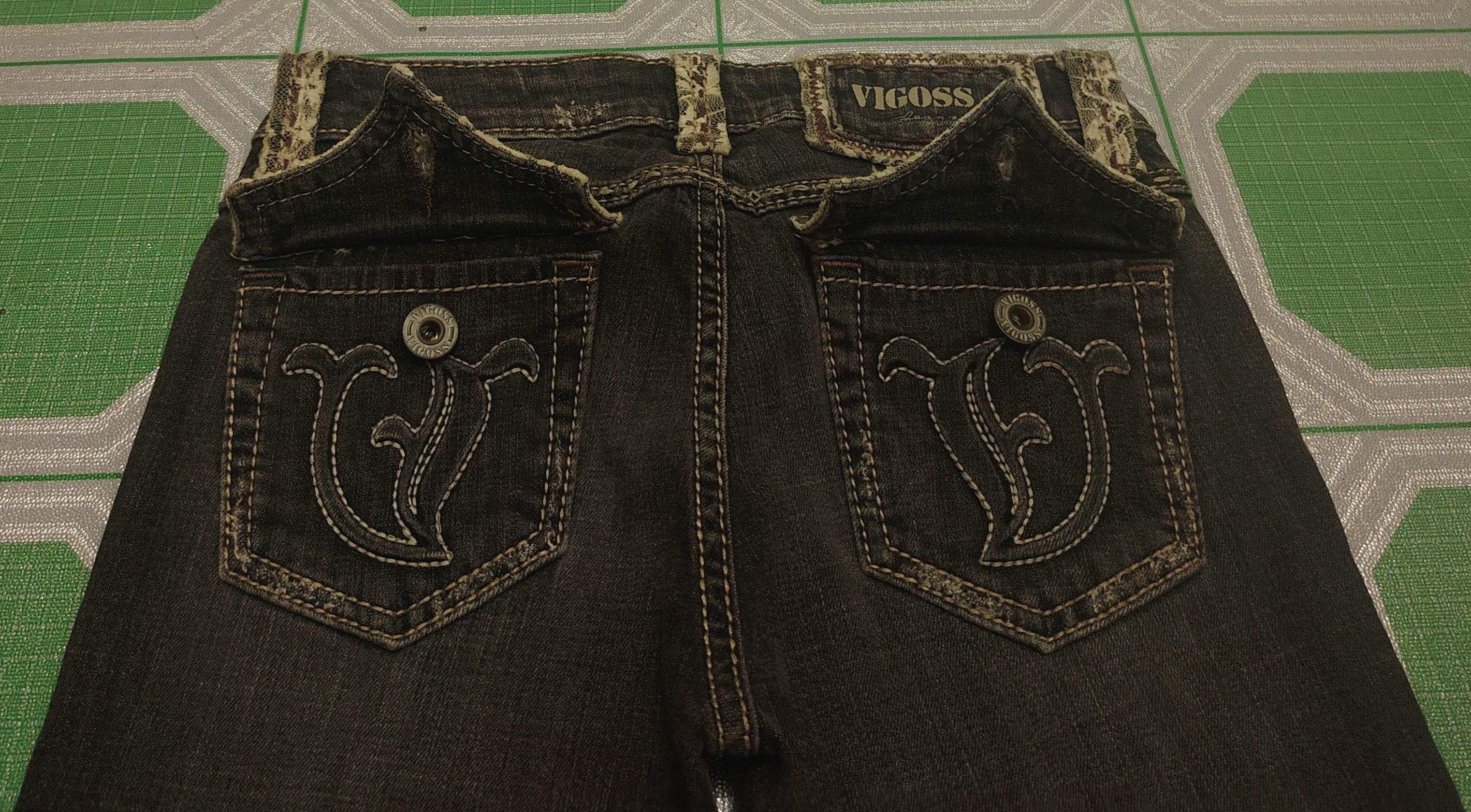 If Six Was Nine Vtg Black Vigoss U.S.A. Bootcut Jeans Stretch Jeans Size 27" / US 4 / IT 40 - 13 Thumbnail
