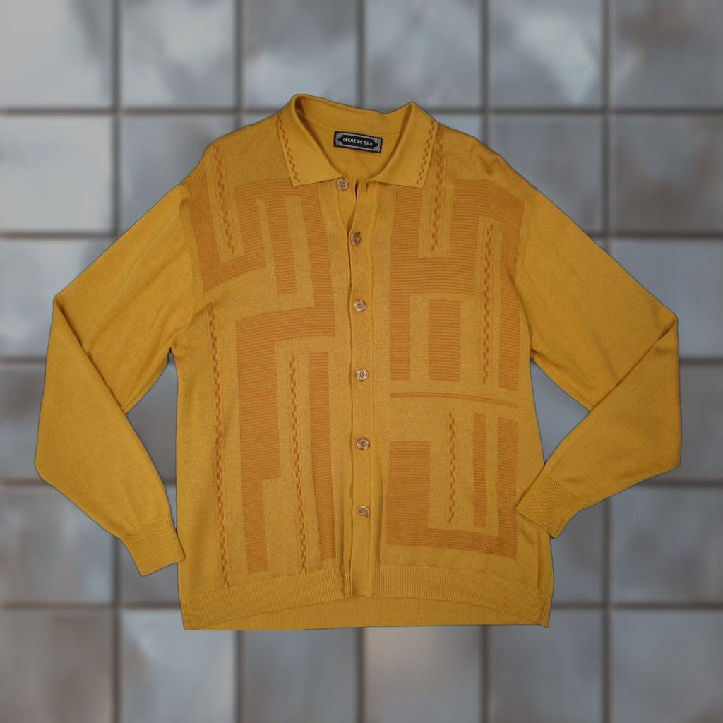 Etro VINTAGE Creme De Silk Sweater Mens XL Pullover Shirt Retro 90s Geometric Knit Yellow Size US XL / EU 56 / 4 - 1 Thumbnail