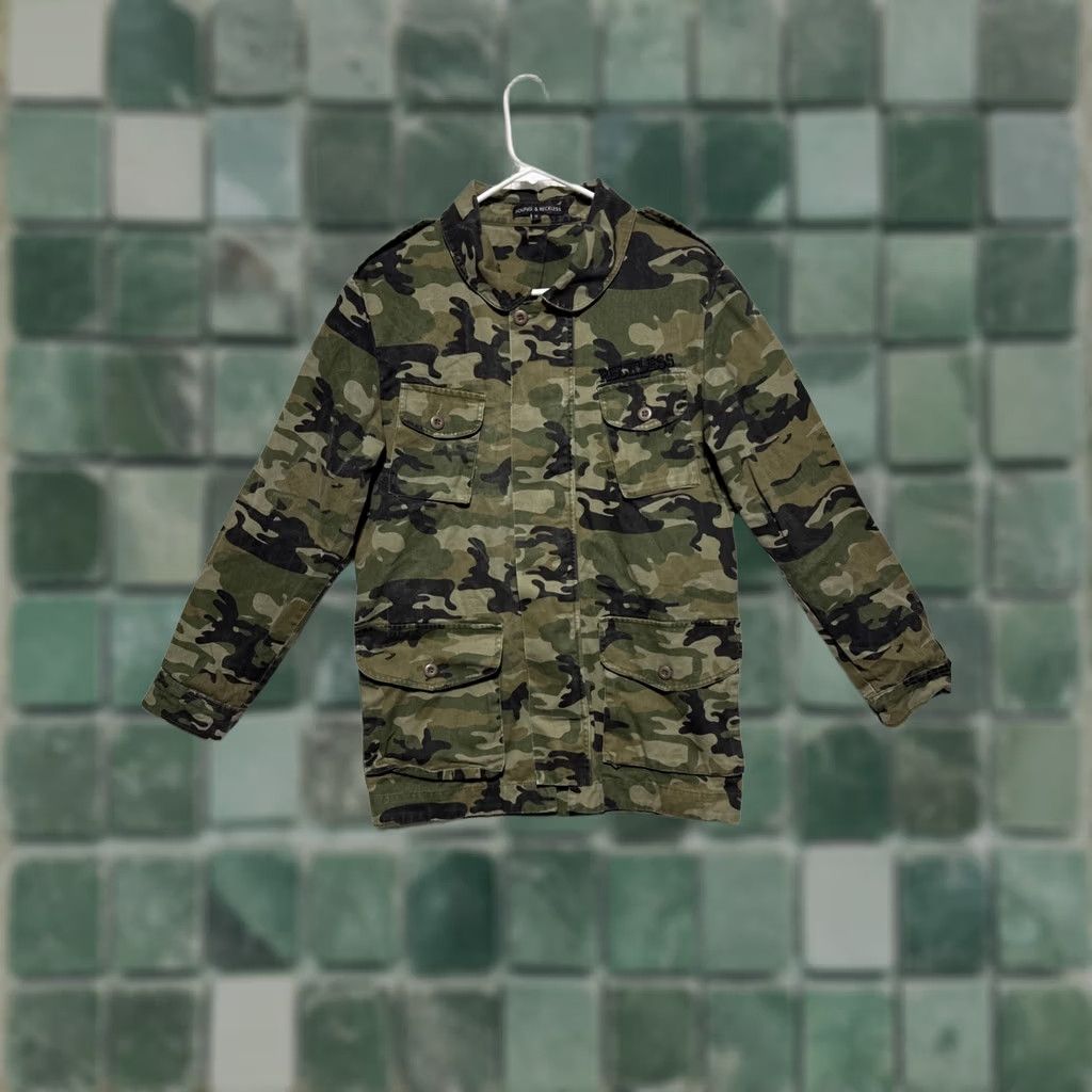 Vintage Young & Reckless Military Jacket Mens M Green Camouflage Full Zip Pockets Canvas Workwear Casual Size US M / EU 48-50 / 2 - 1 Thumbnail
