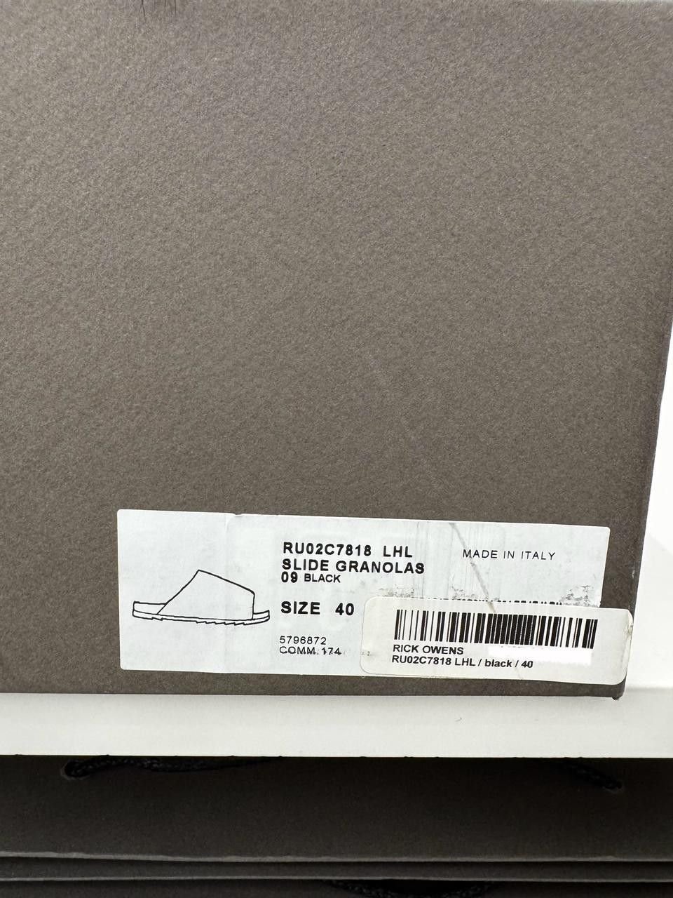 Rick Owens SLIDE GRANOLAS - BLACK Size US 7 / EU 40 - 8 Thumbnail