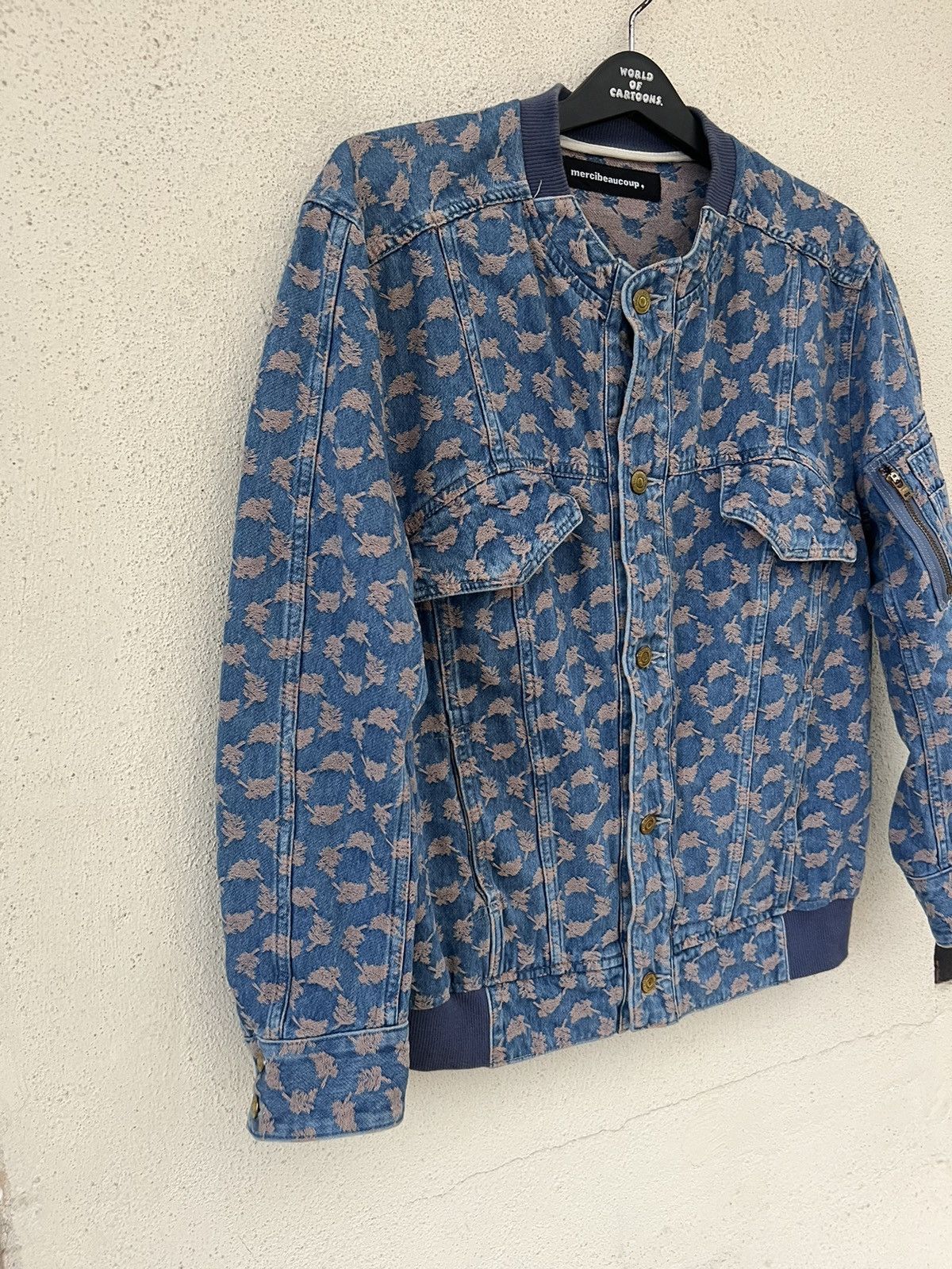 Issey Miyake Mercibeaucoup Embroidered Denim Bomber Trucker Jacket Size US M / EU 48-50 / 2 - 8 Thumbnail