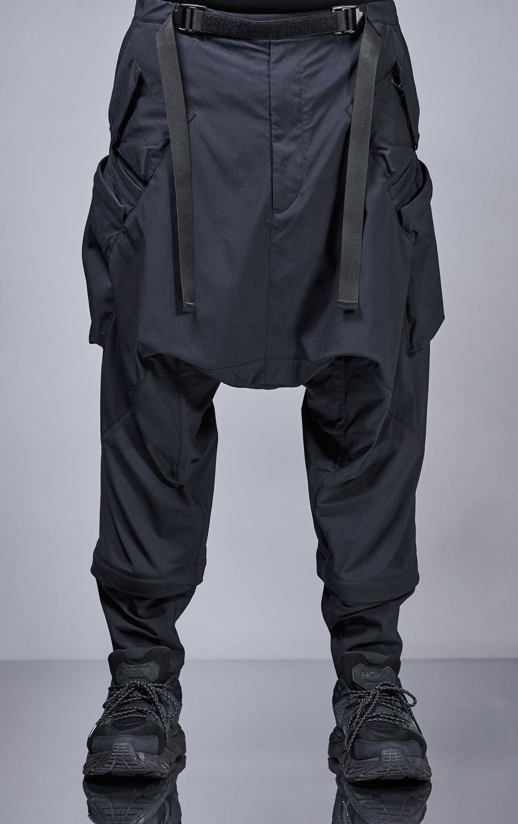 美品 希少 ACRONYM P30A-E BLACK XSサイズ P30A-E ENCAPSULATED NYLON WEB BELT ULTRAWIDE TROUSER BLACK