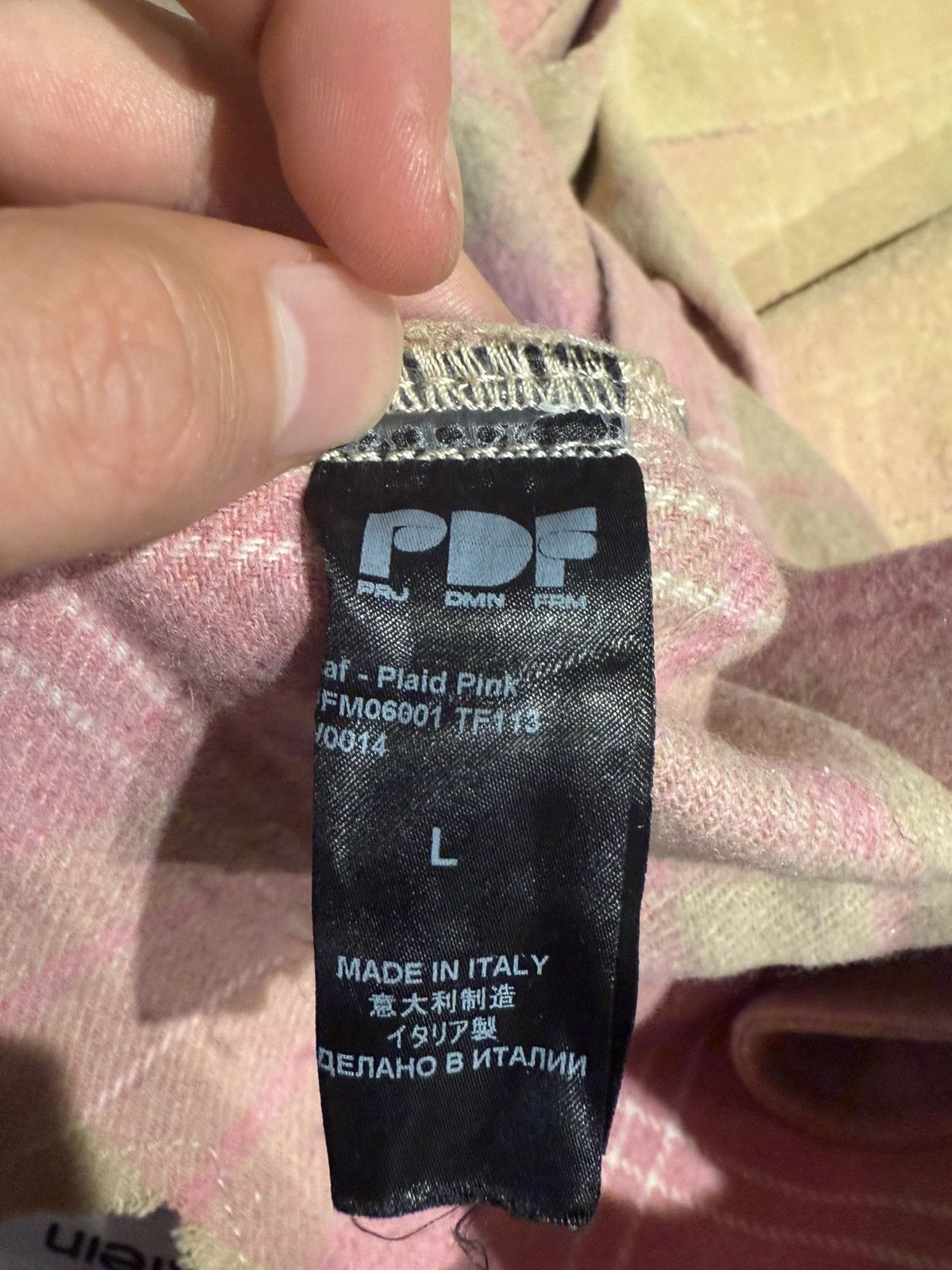 PDF PDF channel check wool overshirt pink / tan size Large Size US L / EU 52-54 / 3 - 5 Thumbnail