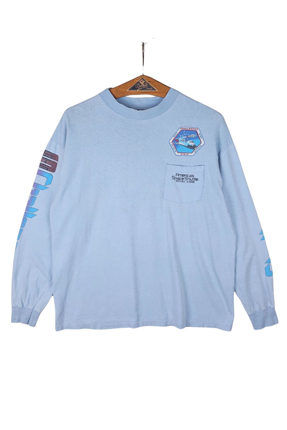 Hanes 1983 NASA Challenger STS-6 L/S Pocket Tee - Hanes Beefy Size US M / EU 48-50 / 2 - 21 Thumbnail