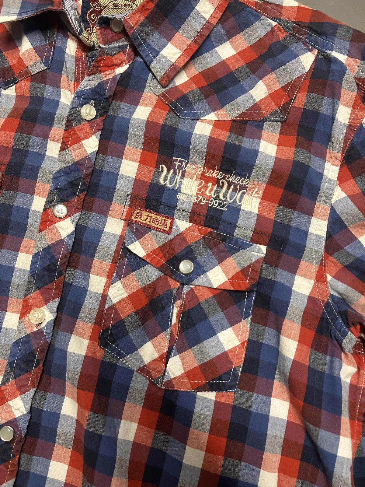 Designer Stylish Checkered Short Sleeve Shirt Size US L / EU 52-54 / 3 - 2 Thumbnail