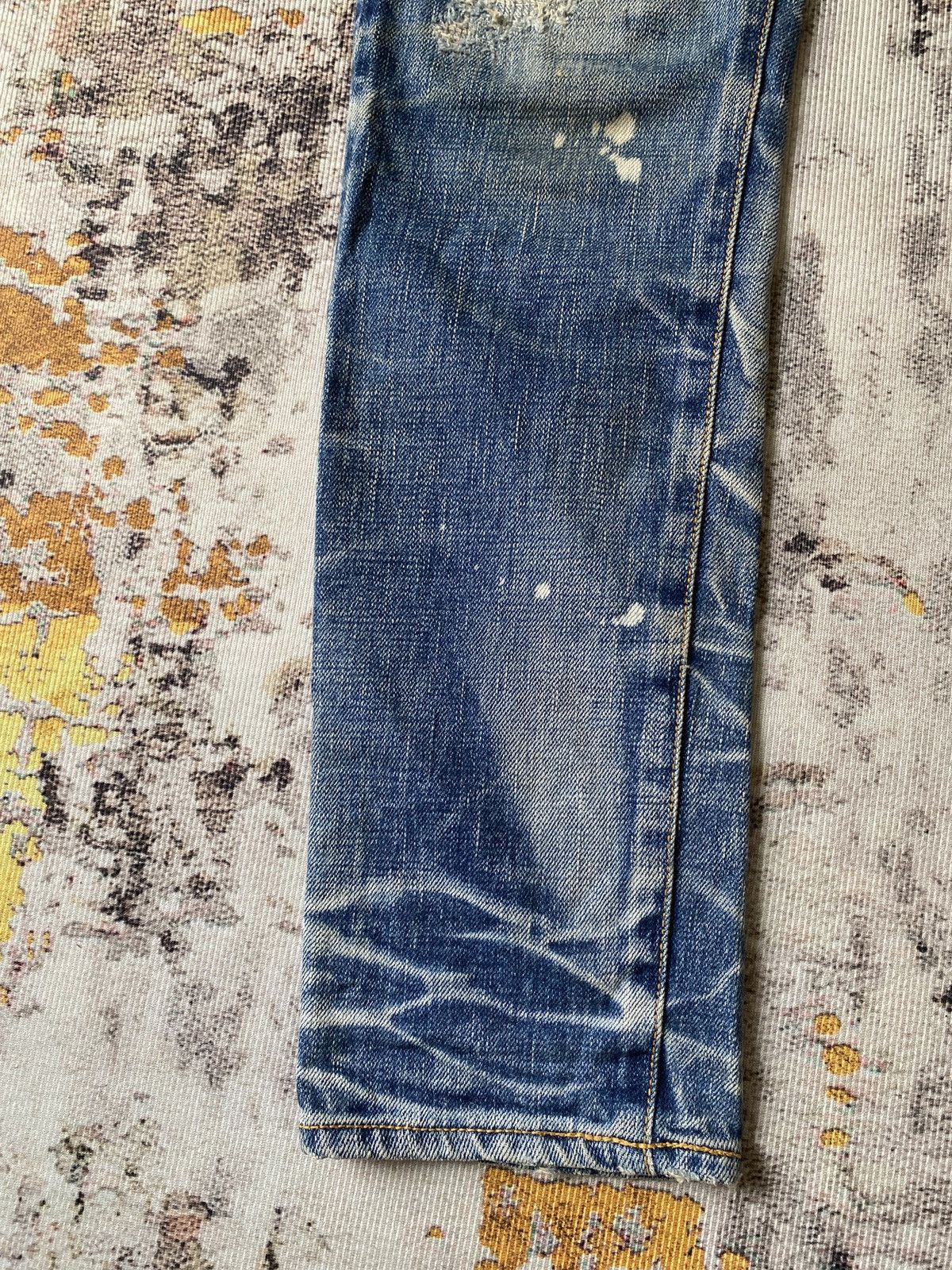 Japanese Brand Double Standard Clothing Japan Distressed Honeycomb Selvedge Size US 30 / EU 46 - 4 Thumbnail