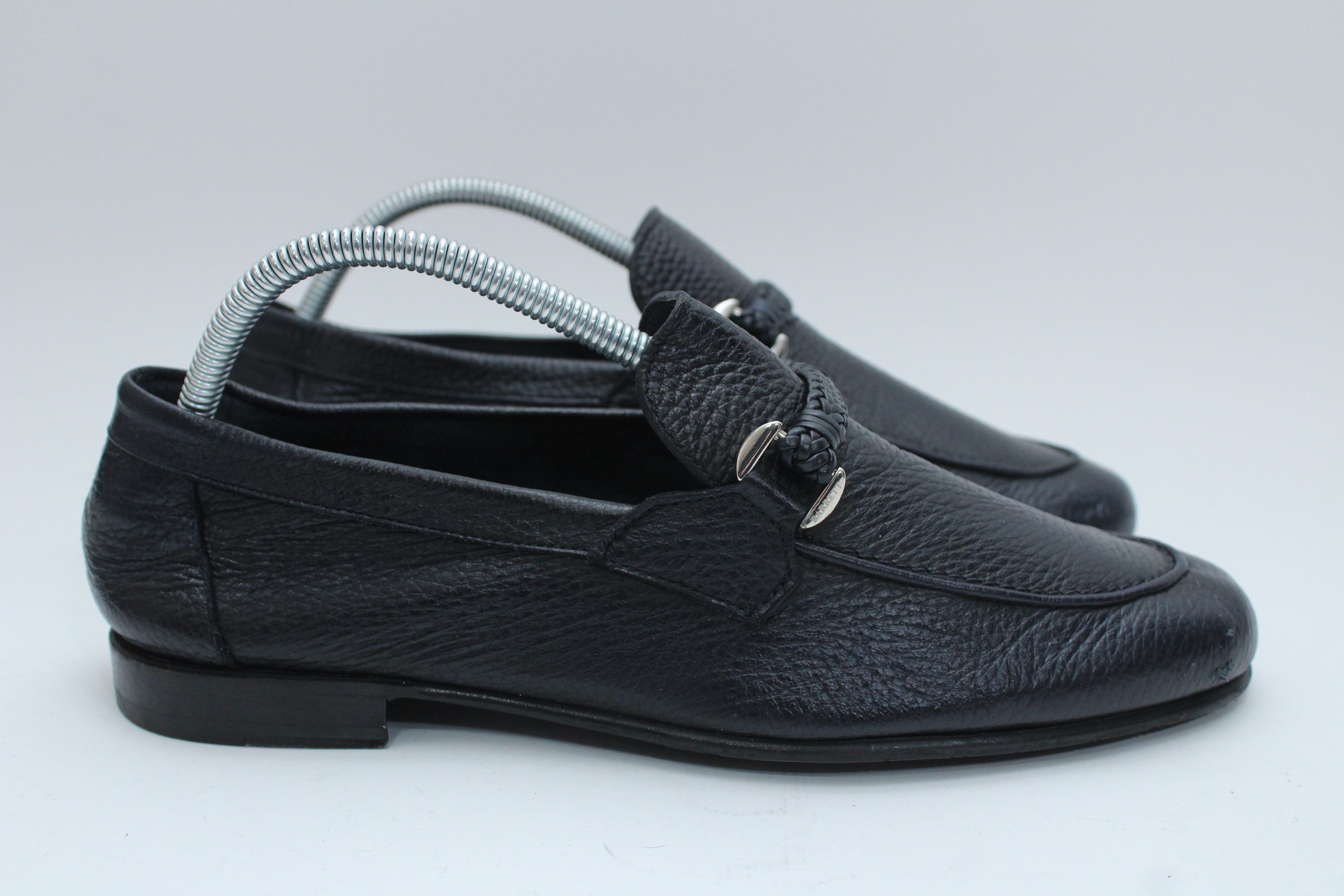 Barrett Barrett Black Grain Leather Braided Loafers - Size UK 6 Size US 7 / EU 40 - 7 Thumbnail