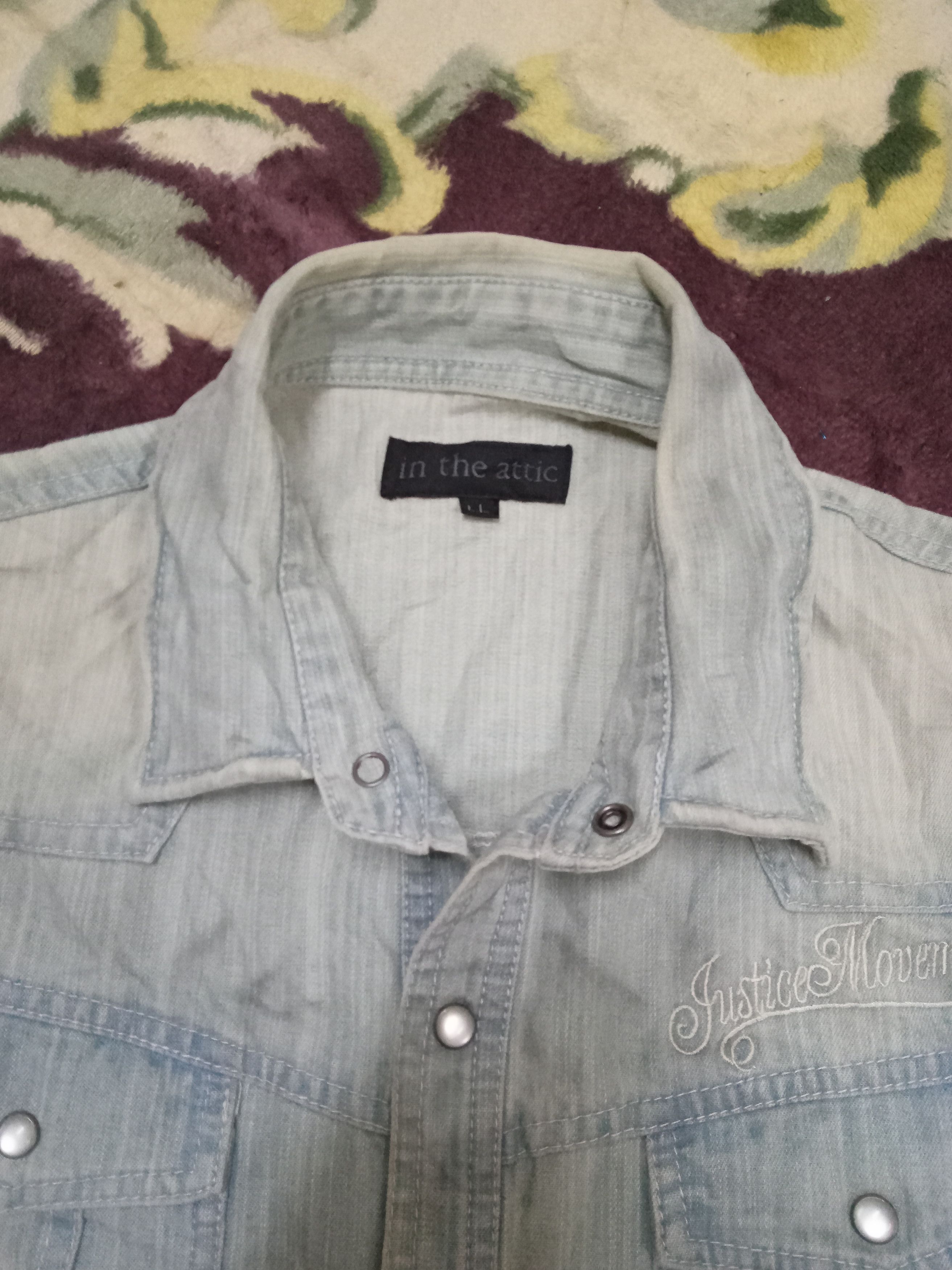 In The Attic In The Attic Denim Western Snap Buttons Shirt Size L / US 10 / IT 46 - 6 Thumbnail