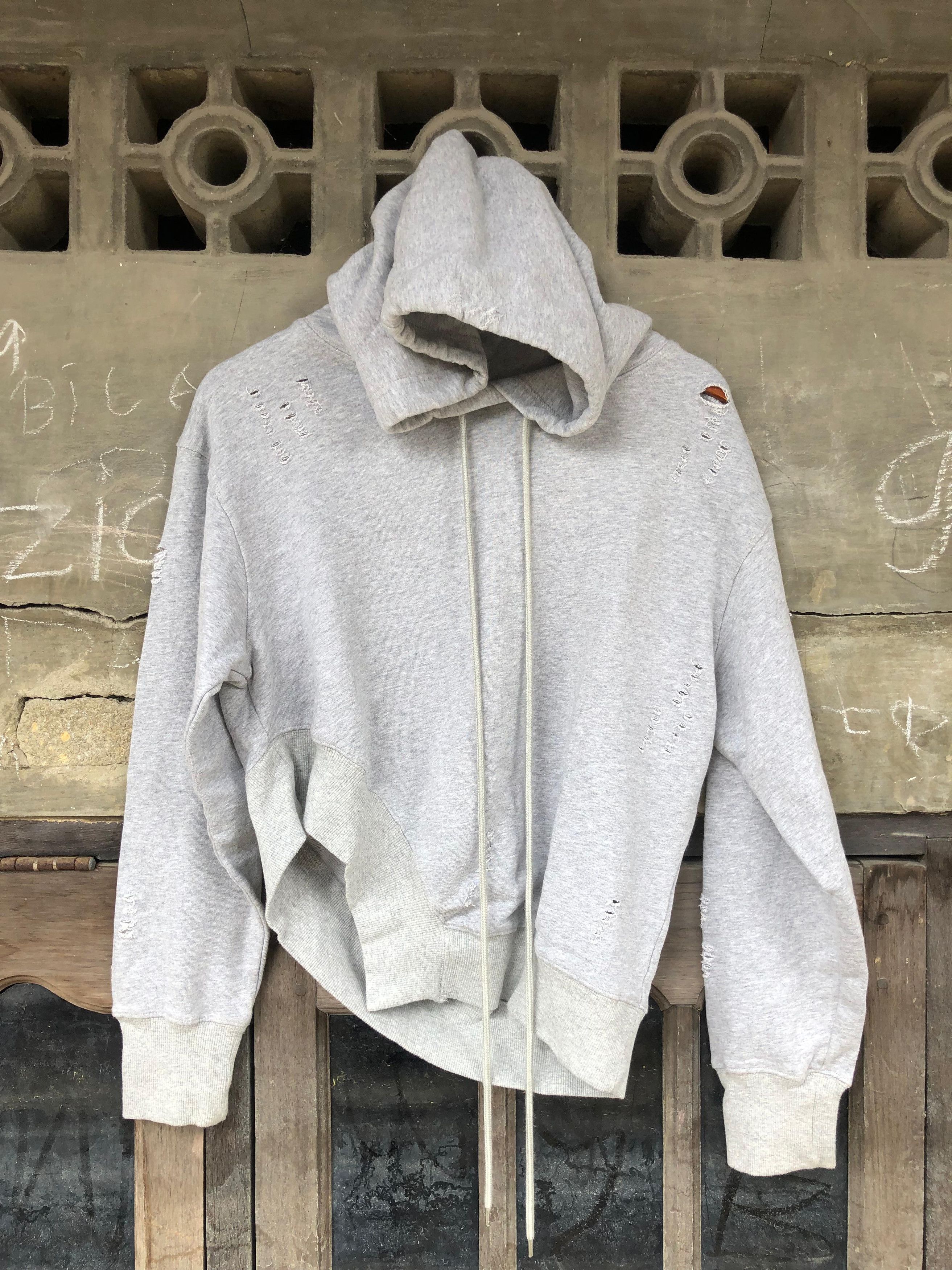 Maison MIHARA YASUHIRO Mihara Yasuhiro Distressed Assymetrical Hoodie Size US S / EU 44-46 / 1 - 1 Thumbnail