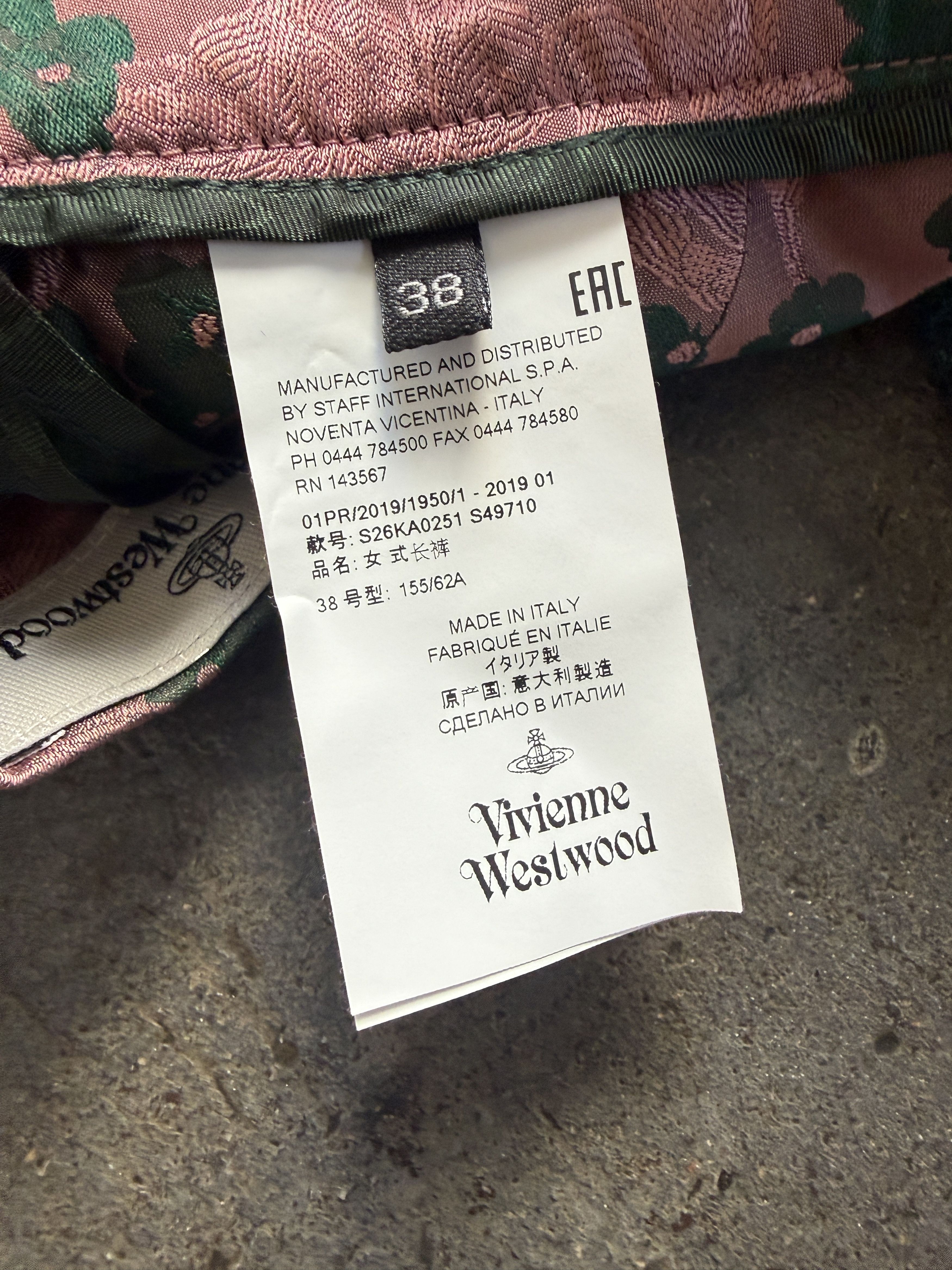 Vivienne Westwood 2019 Green Lace Pants w/ Oriental Pink Strcutured underwear Size 26" / US 2 / IT 38 - 6 Thumbnail