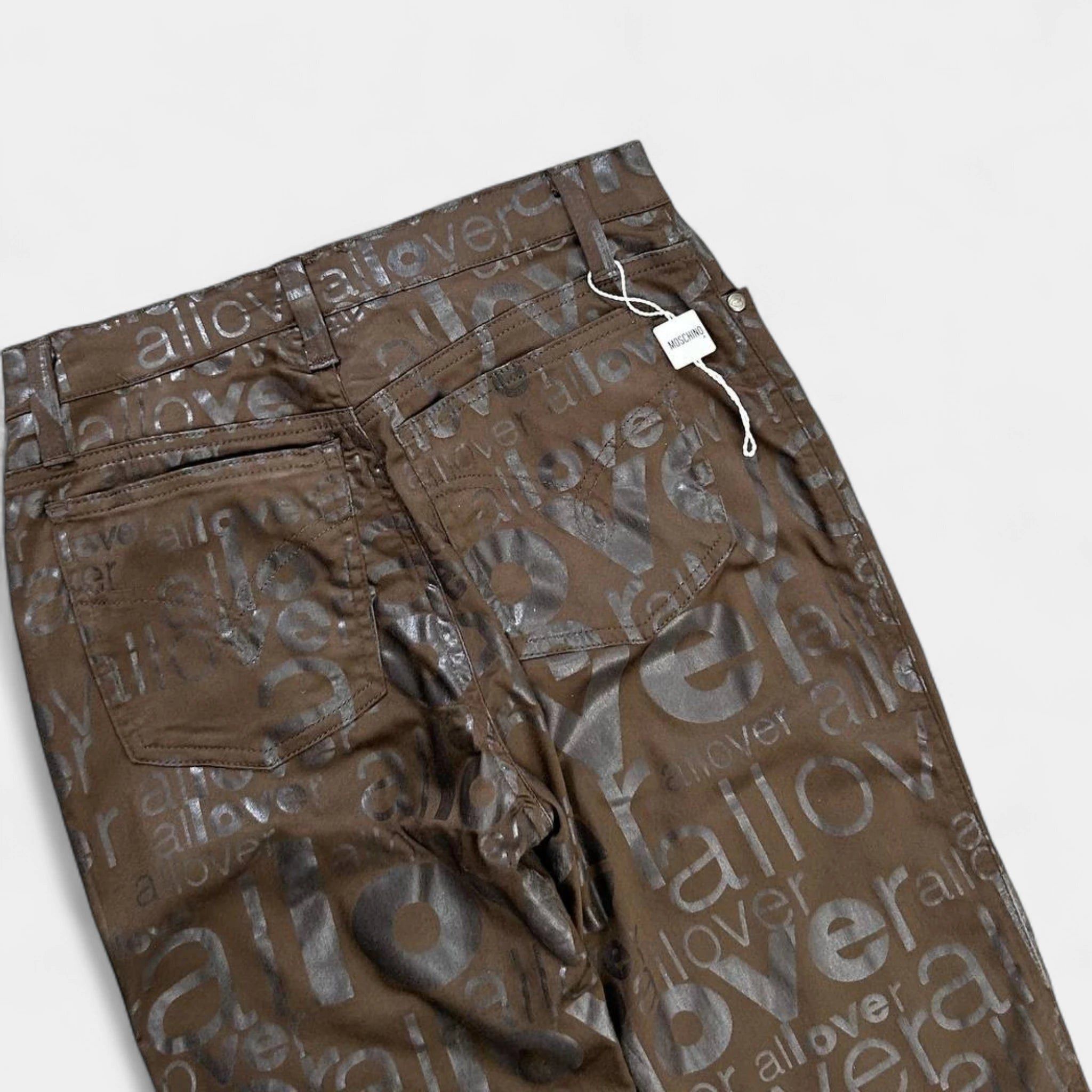 Moschino Moschino Brown Letters Print Pants Size US 31 - 5 Thumbnail