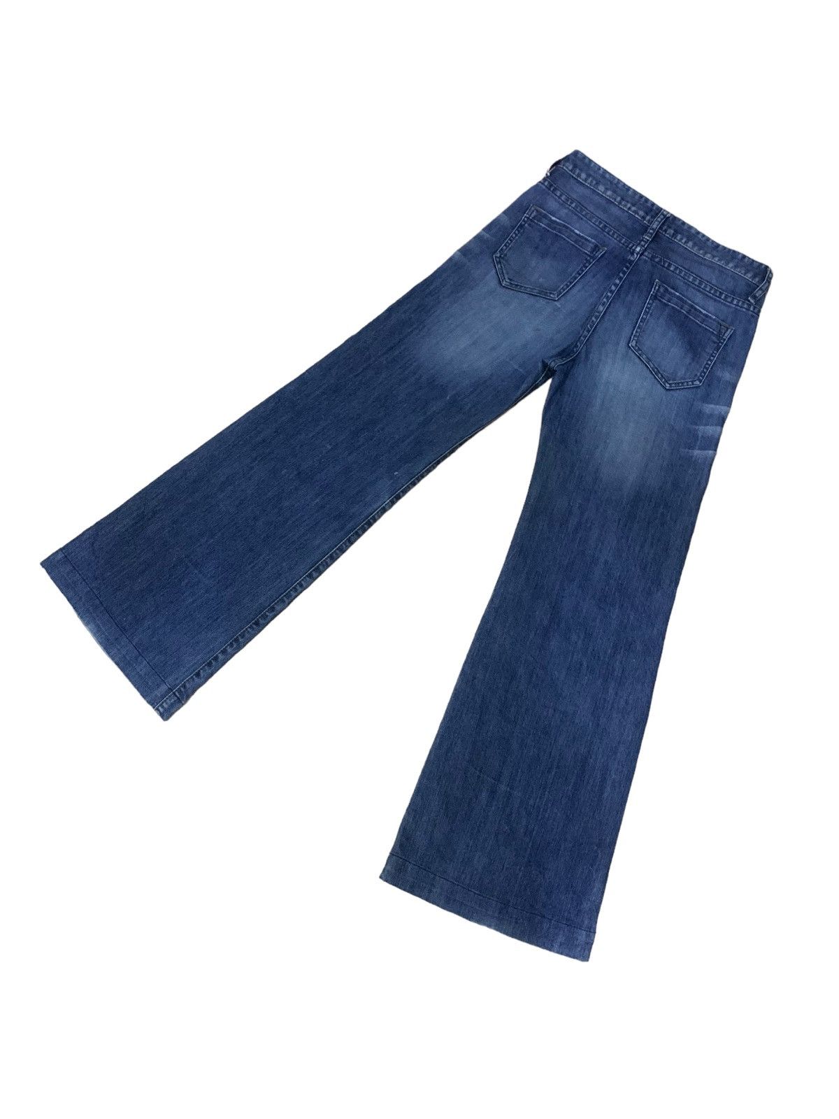 Jun Takahashi × Uniqlo 🔥Flare🔥 Vintage Uniqlo Wide Leg Blue Wash Jeans Size US 28 / EU 44 - 11 Thumbnail