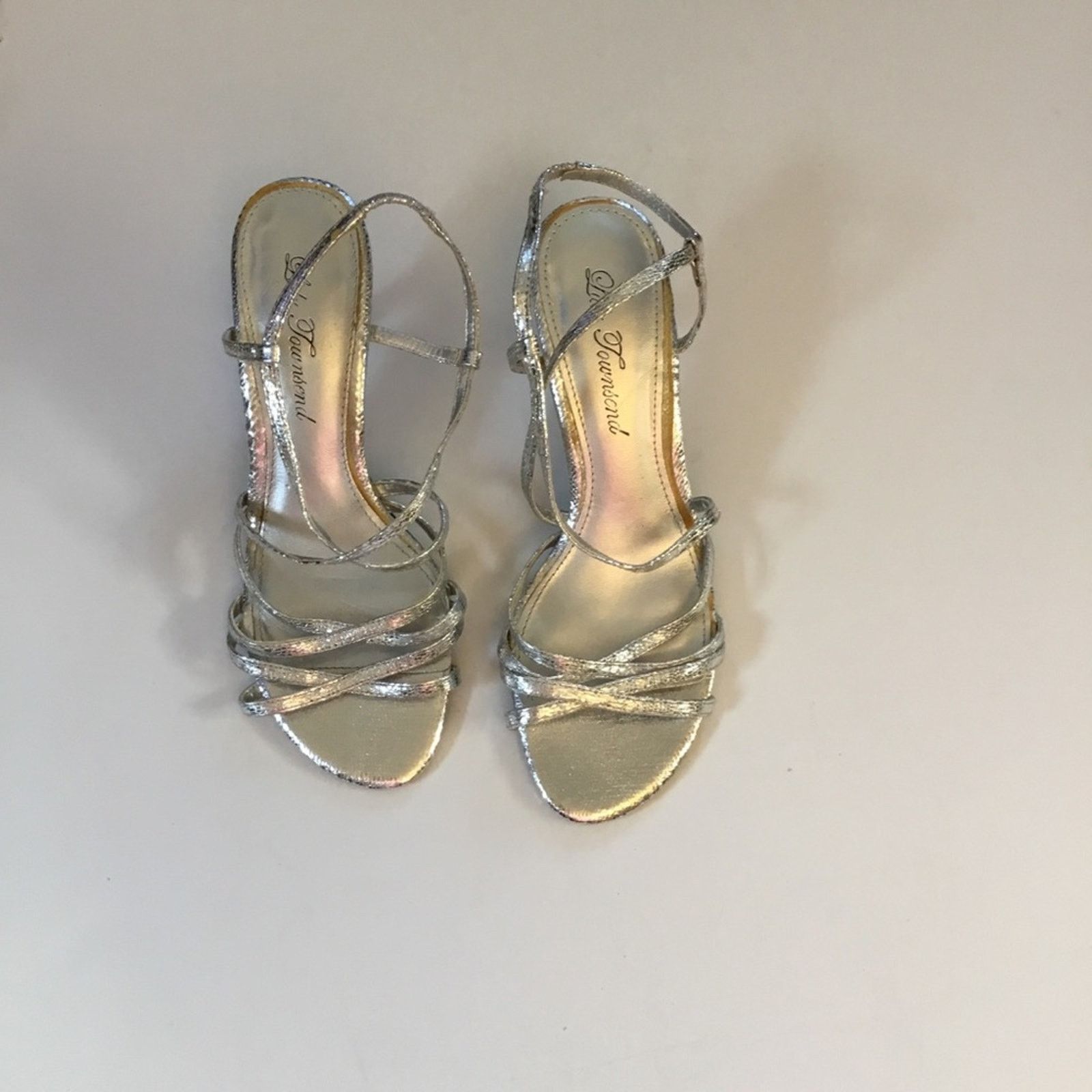 Other Lulu Townsend Silver Sandals Heels Size US 6.5 / IT 36.5 - 2 Thumbnail