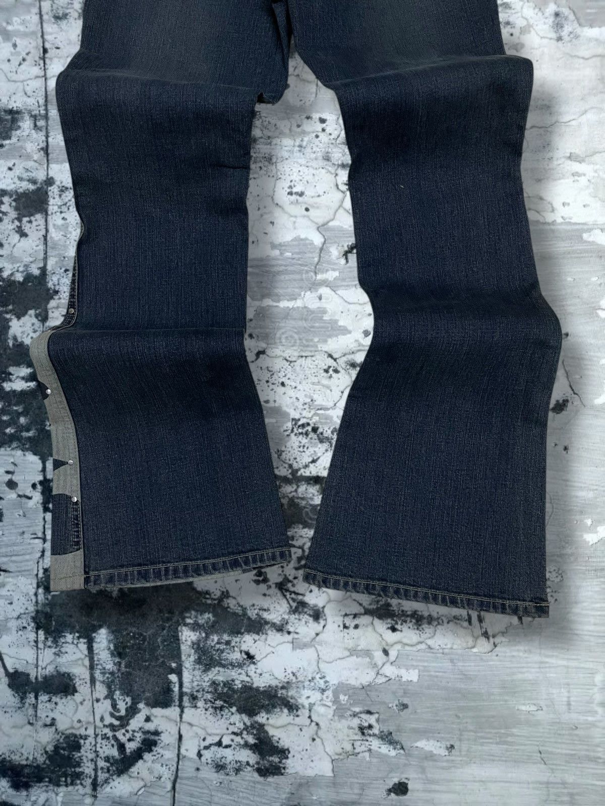 Tornado Mart Vintage 1990s Japan Designer Oririn Flared Art Obelisk Denim Size US 26 / EU 42 - 10 Thumbnail