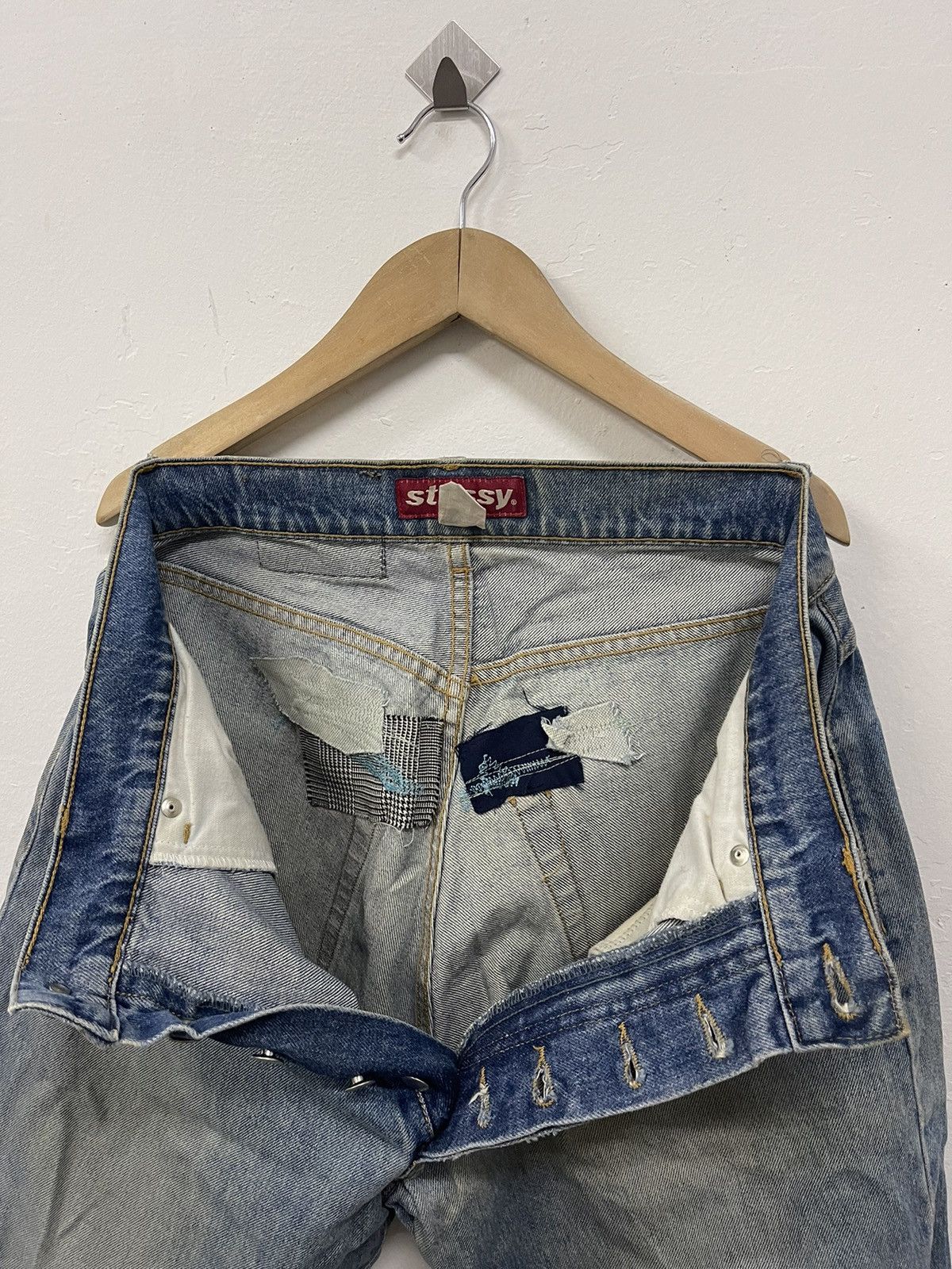Stussy Stussy Made In USA grunge distressed denim Size US 33 - 4 Thumbnail