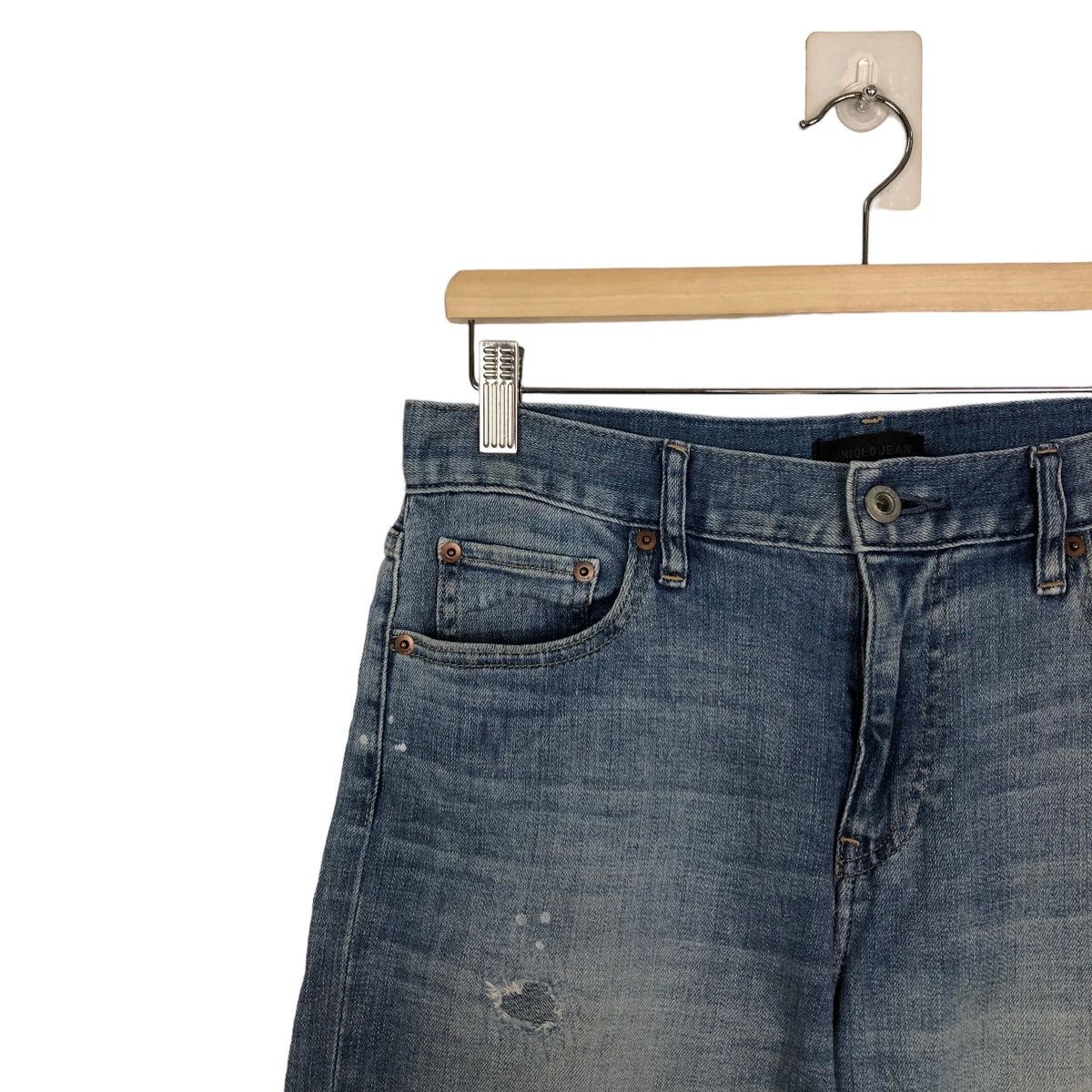 Japanese Brand 🔥RARE STRAIGHT CUT DISTRESSED DENIM JEANS UNIQLO JAPAN Size US 30 / EU 46 - 5 Thumbnail