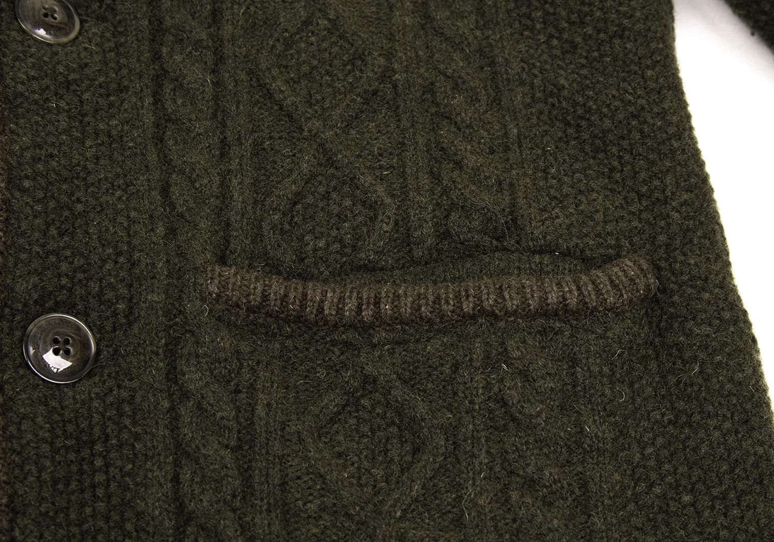 Burberry Quilted Lined Hooded Cable Knit Jacket in Khaki Brown Size US M / EU 48-50 / 2 - 10 Thumbnail