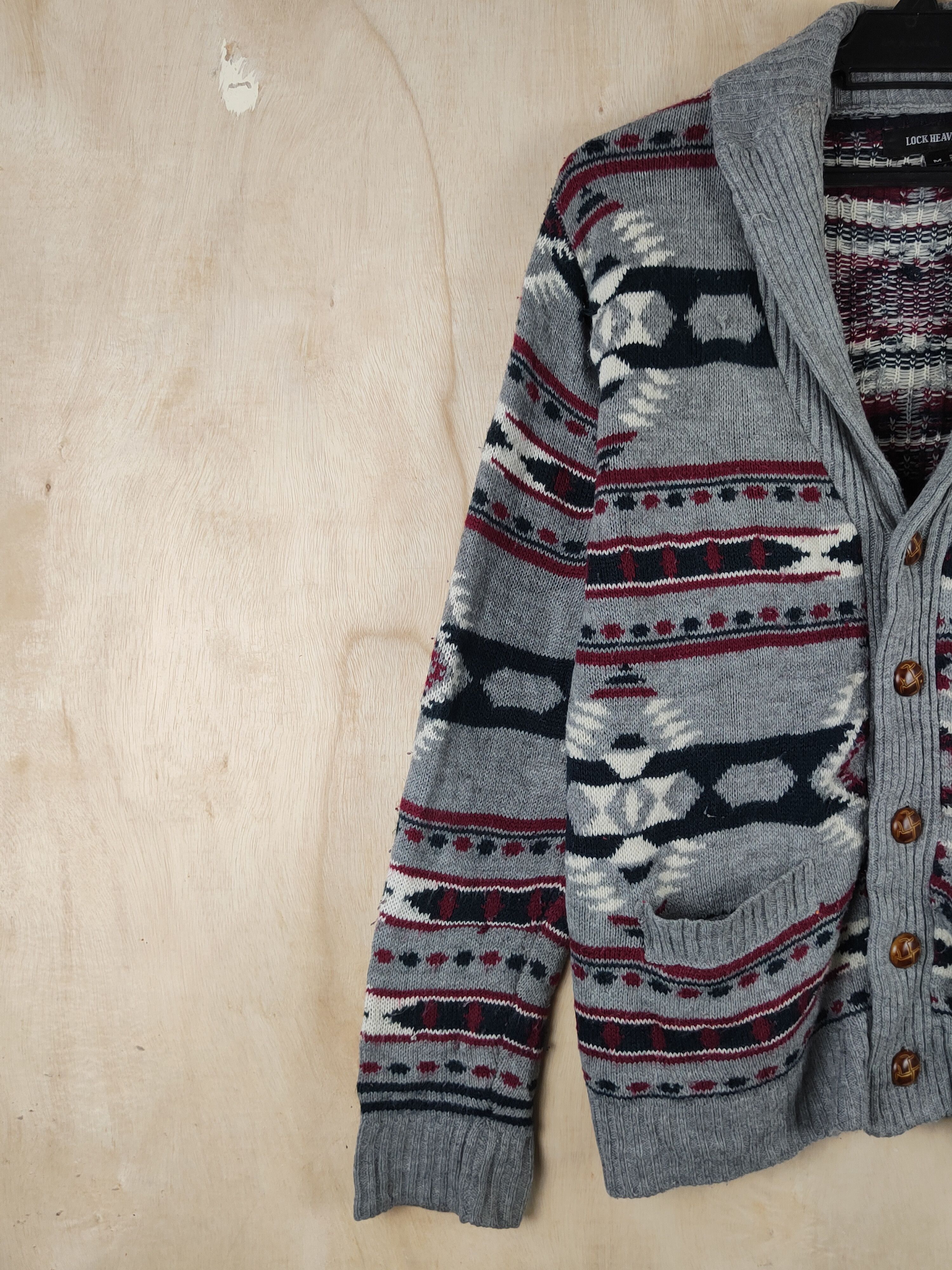 Vintage Lock Heaven Dark Gray Knitwear Cardigan #S2484 Size US M / EU 48-50 / 2 - 3 Thumbnail