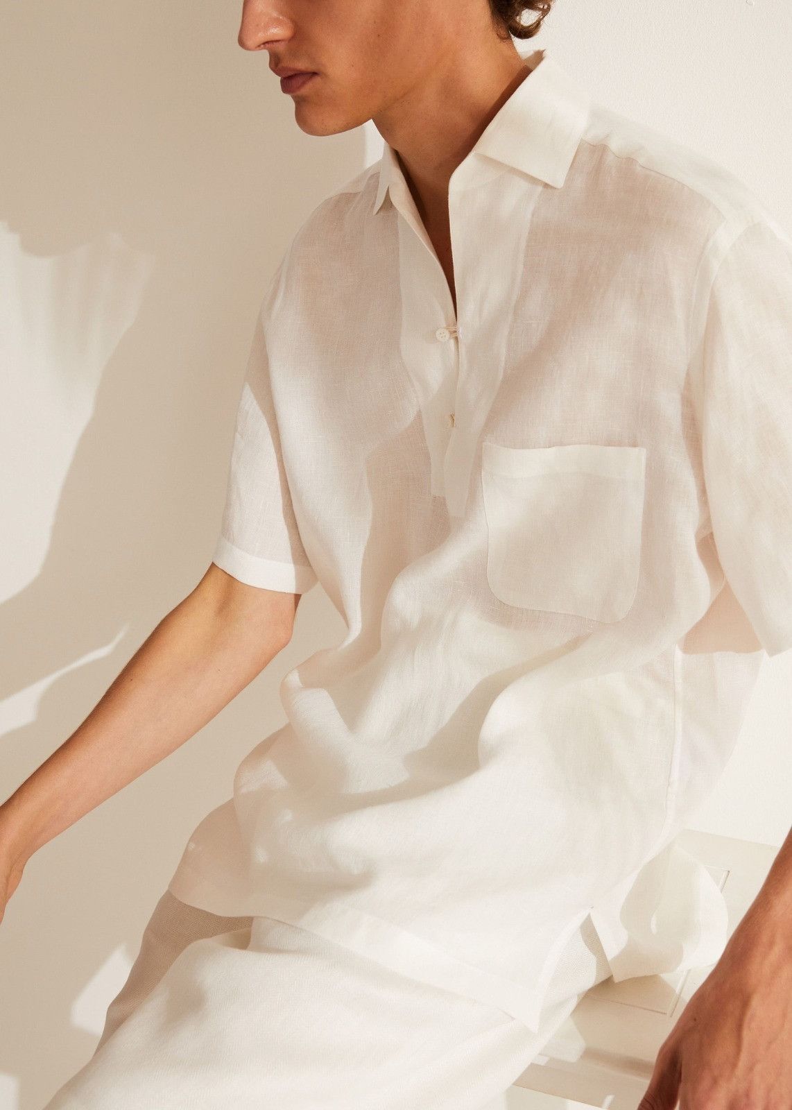 Loro Piana o1srvl11e0924 Tahiti Linen Shirt in White Size US S / EU 44-46 / 1 - 4 Thumbnail