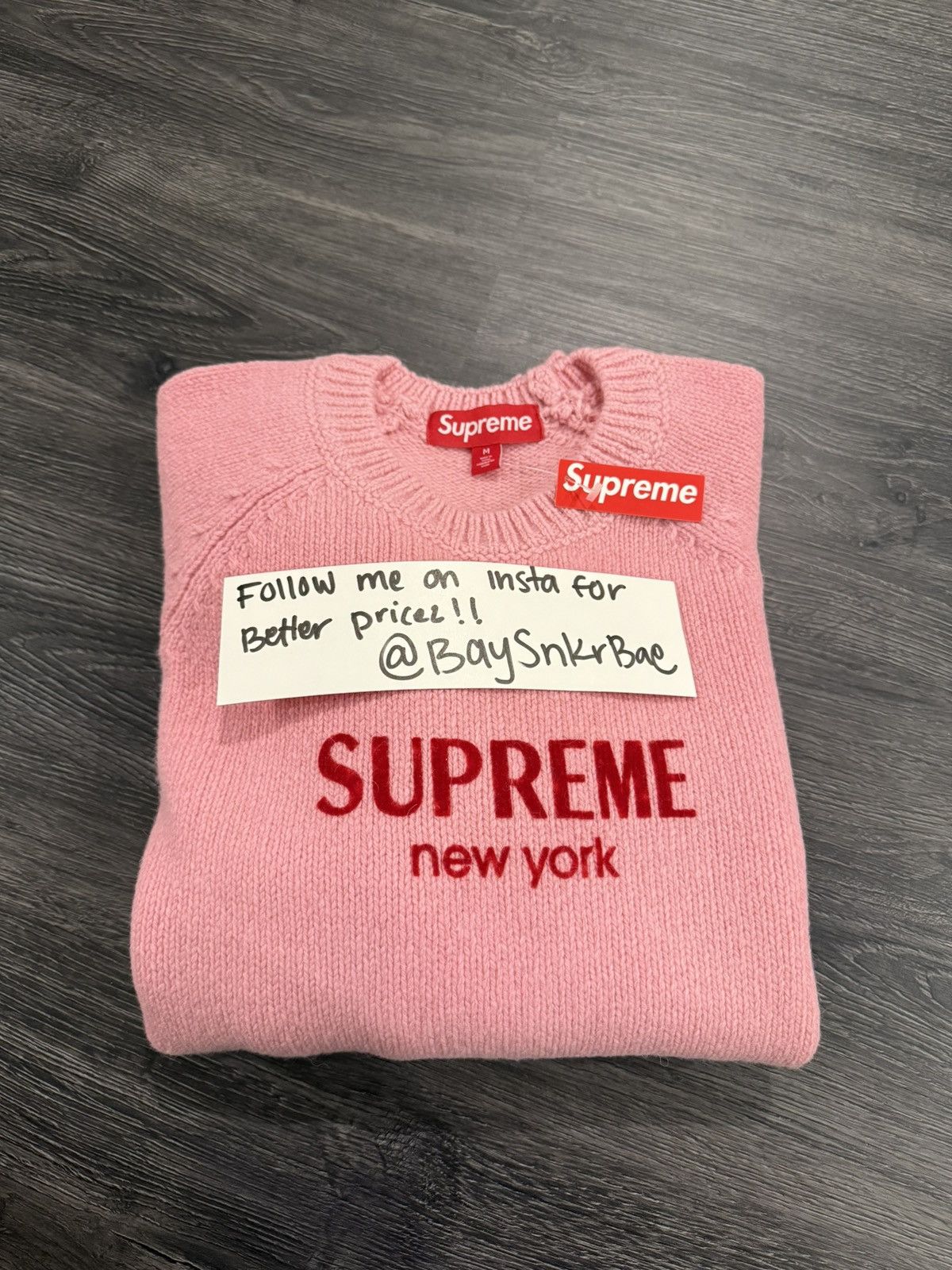 Supreme Supreme Flocked Logo Sweater | Grailed